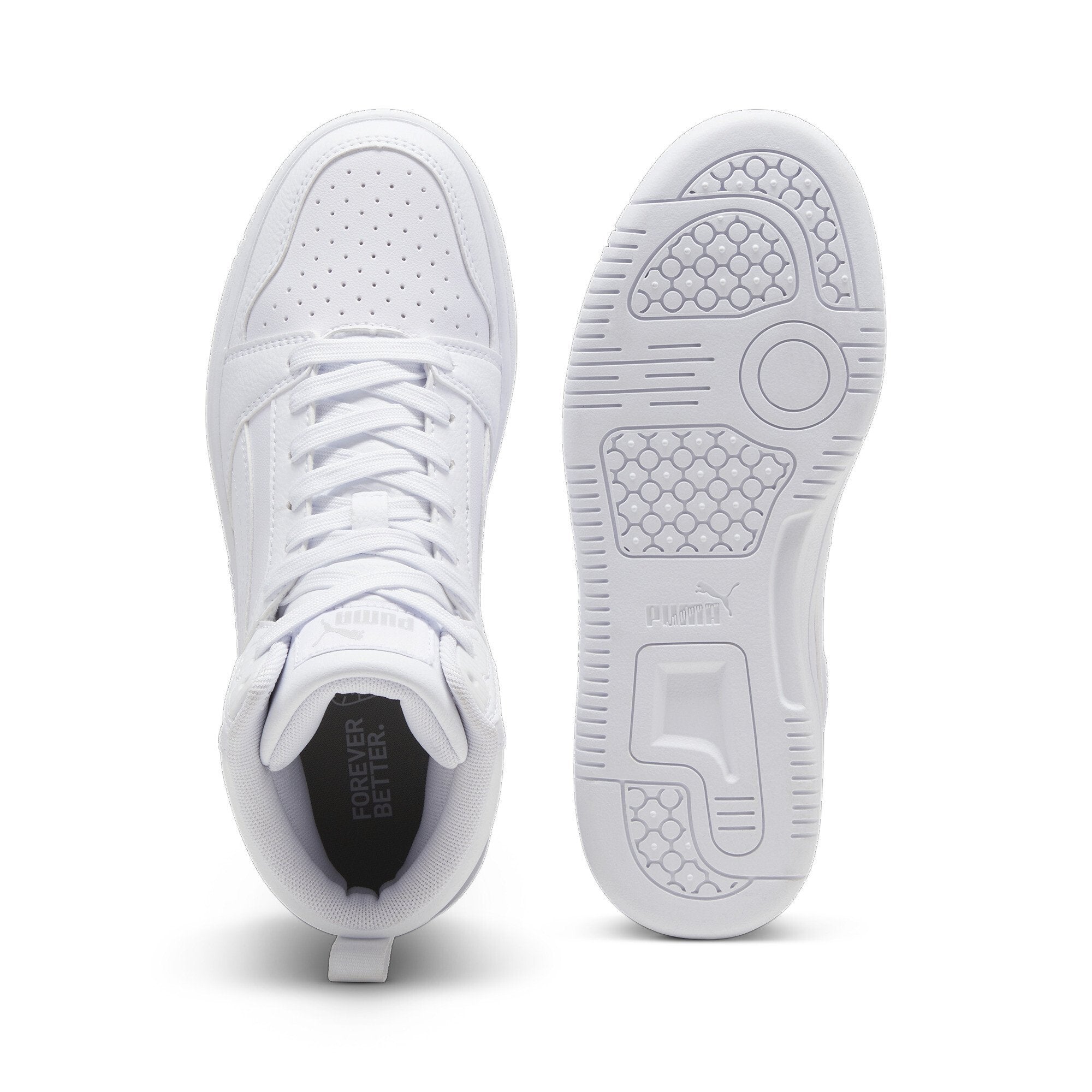 REBOUND V6 MID JR  - High-top trainers - puma white-cool light gray