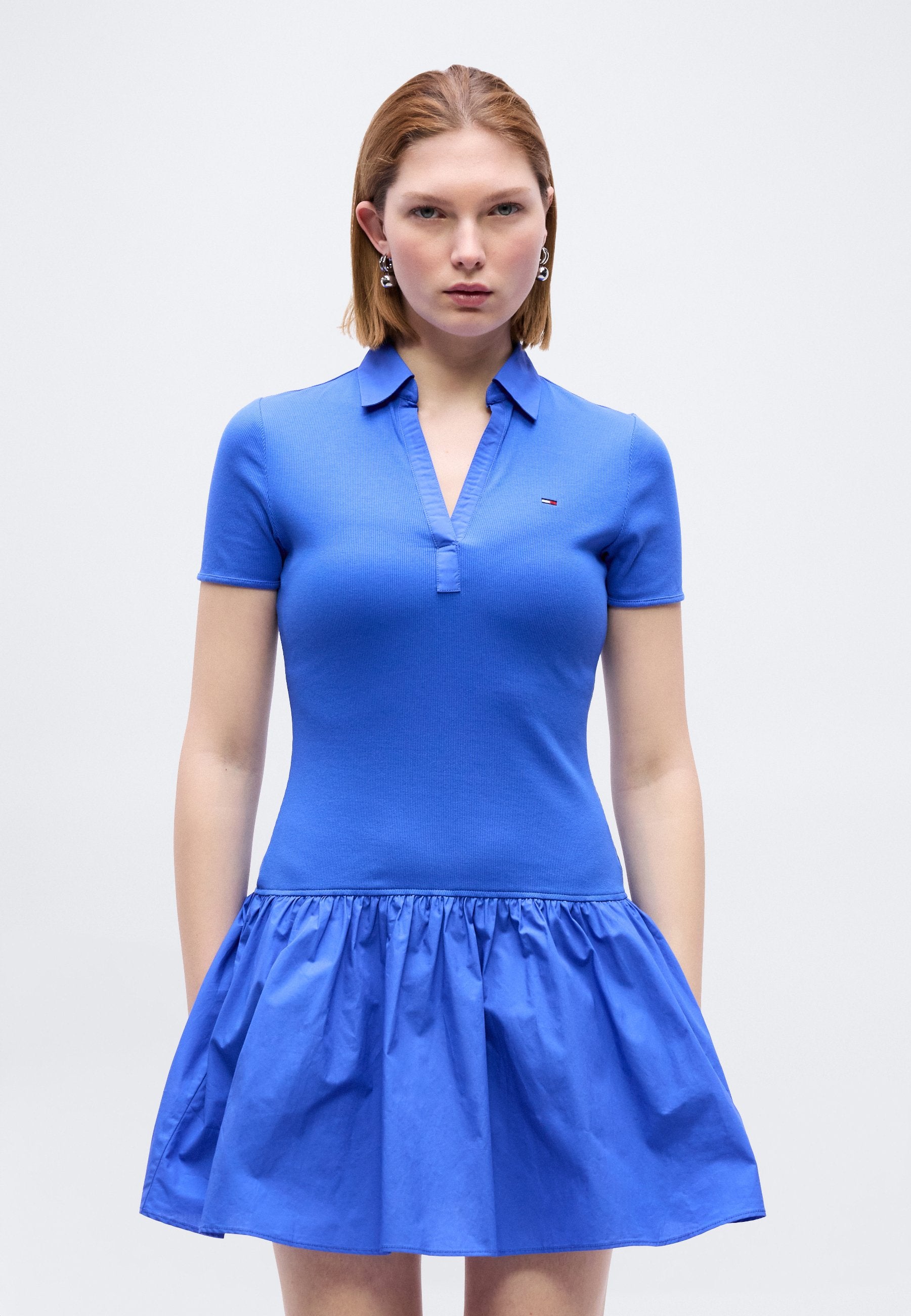 SLIM MINI POLO DRESS - Day dress - empire blue