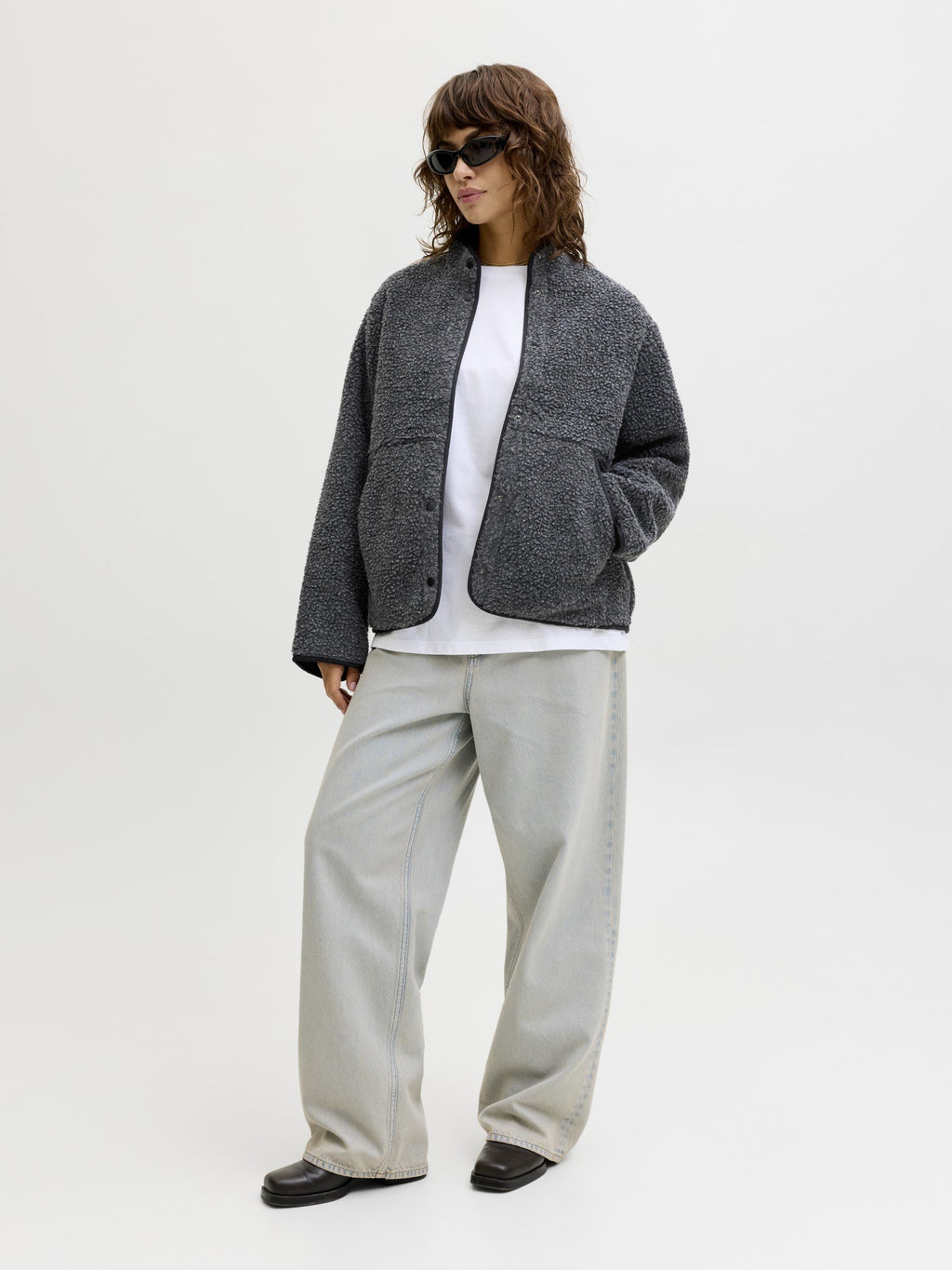Fleece jacket - dark grey melange