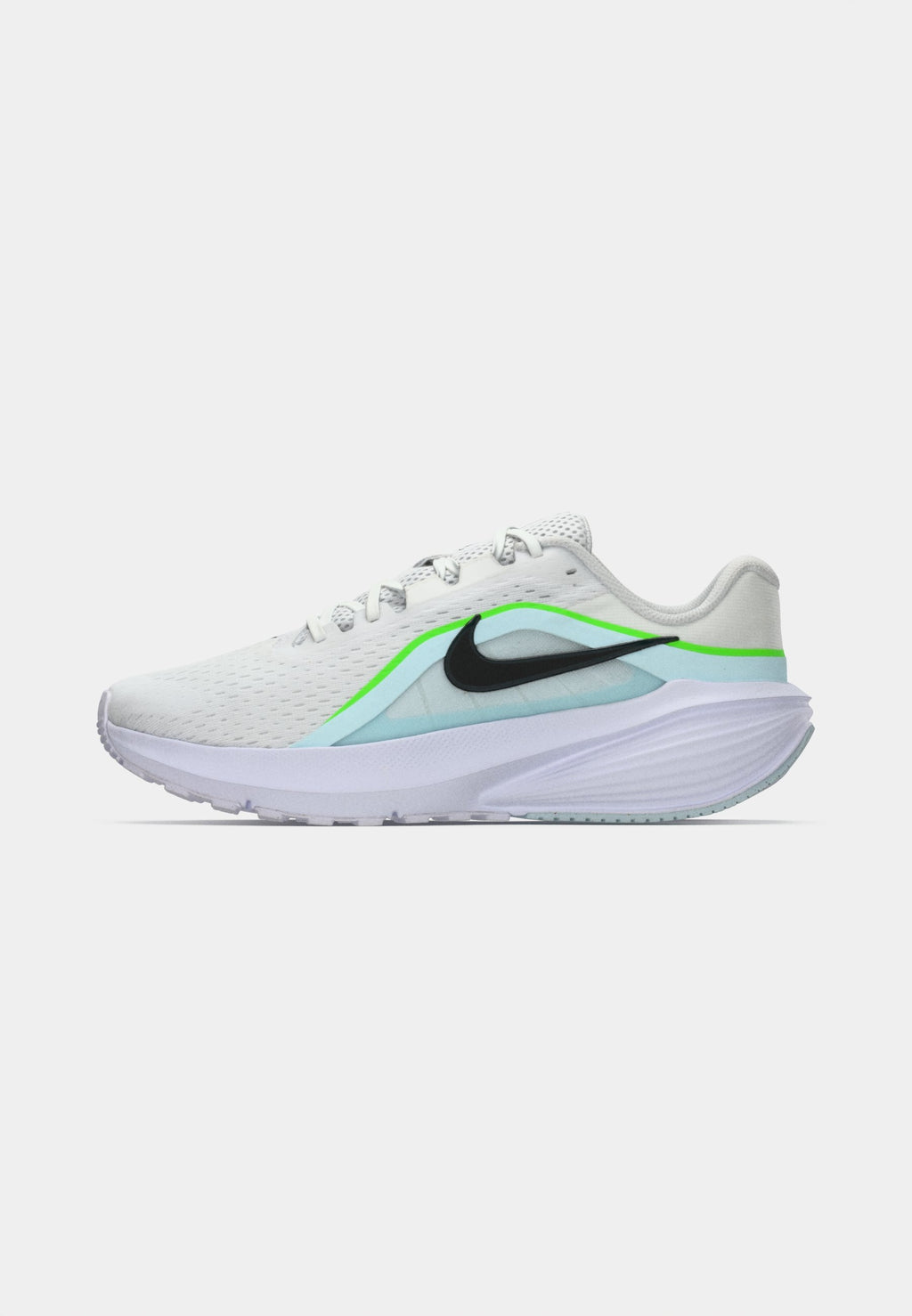 DOWNSHIFTER 14 - Road running shoes - white/black/glacier blue/green strike/anthracite