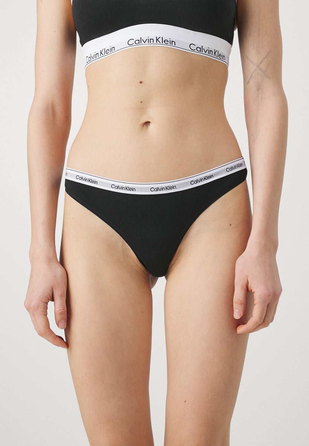THONG LOGO ICON 3'LÜ PAKET - Tanga - siyah/gri
