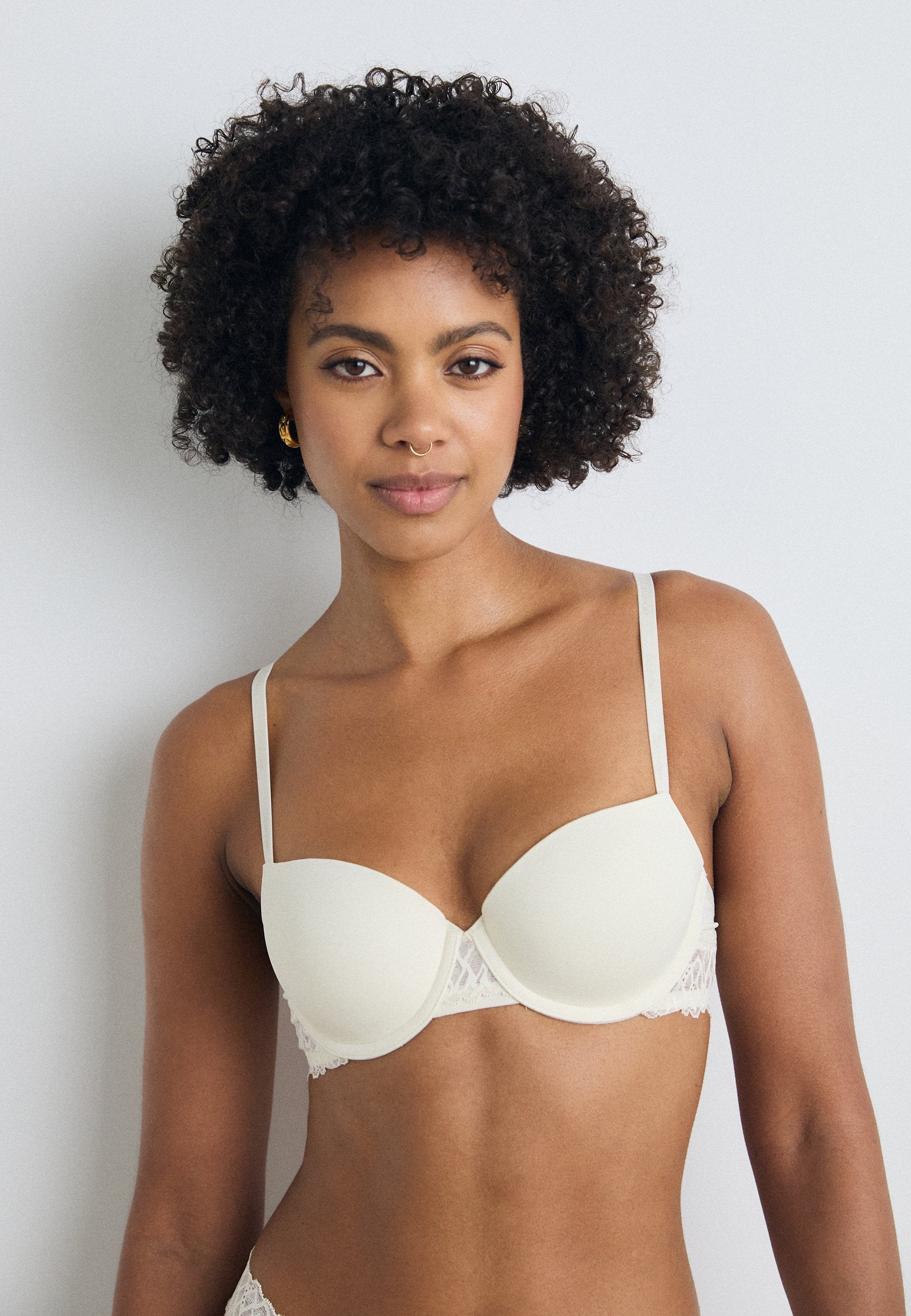 LIGHTLY LINED BALCONETTE SOFT STRETCH LACE - Balconette bra - ivory