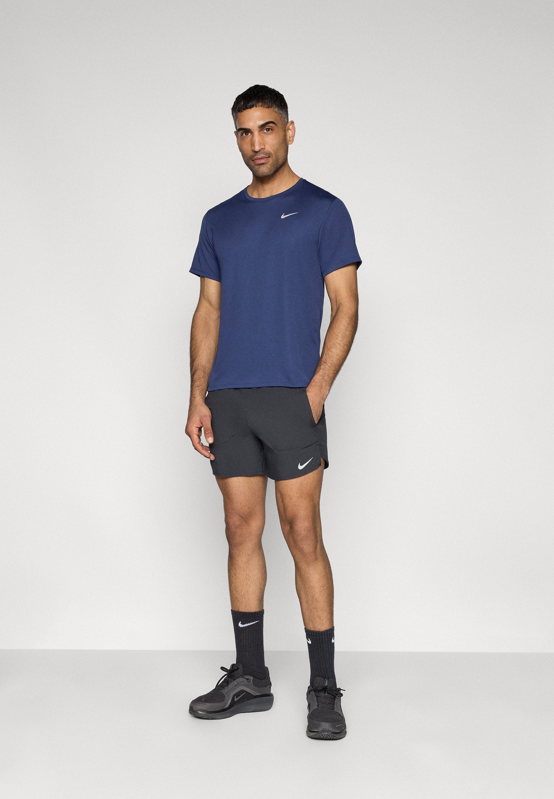 MILER - Spor tişörtü - gece mavisi/yansıtıcı gümüş renkli