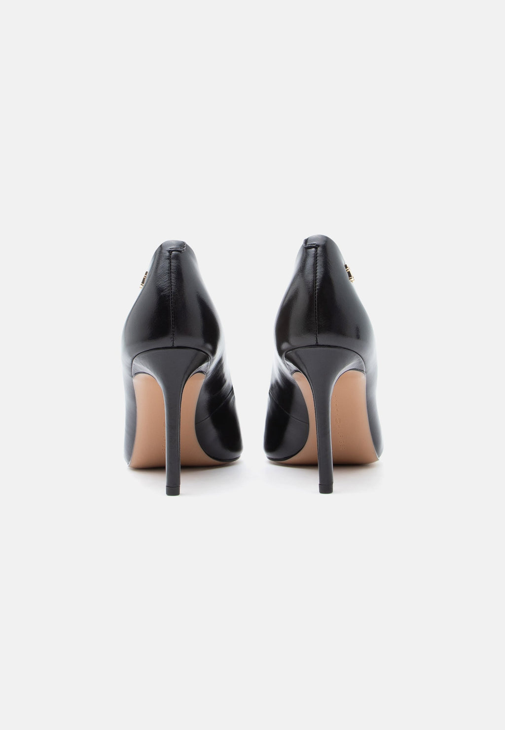 LEATHER POINTED TOE STILETTO HEELS - High heels - black