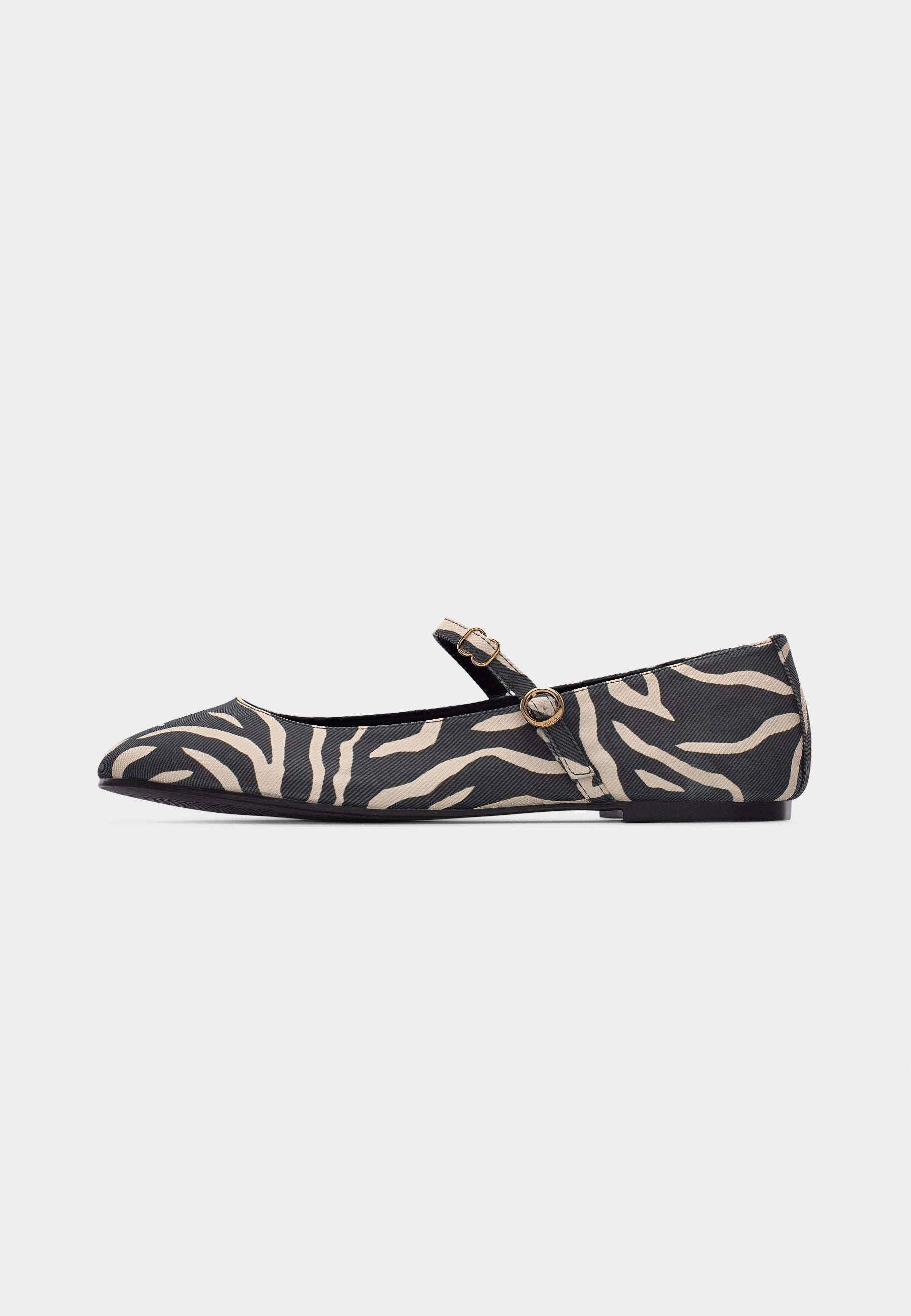 TYLIA - Ankle strap ballet pumps - multi-coloured/black/white