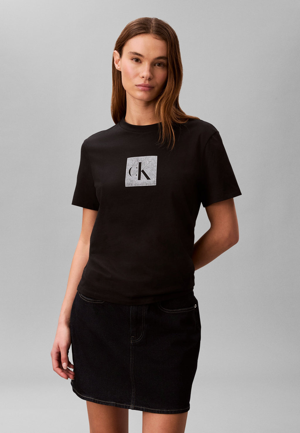 CLASSIC FIT MONOGRAM TEE - Print T-shirt - black