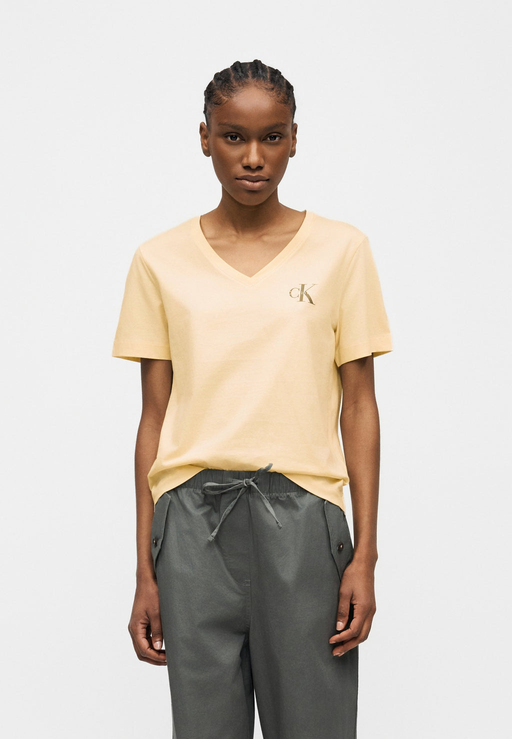MONOLOGO TEE 2 PACK - Basic T-shirt - vanilla custard/white