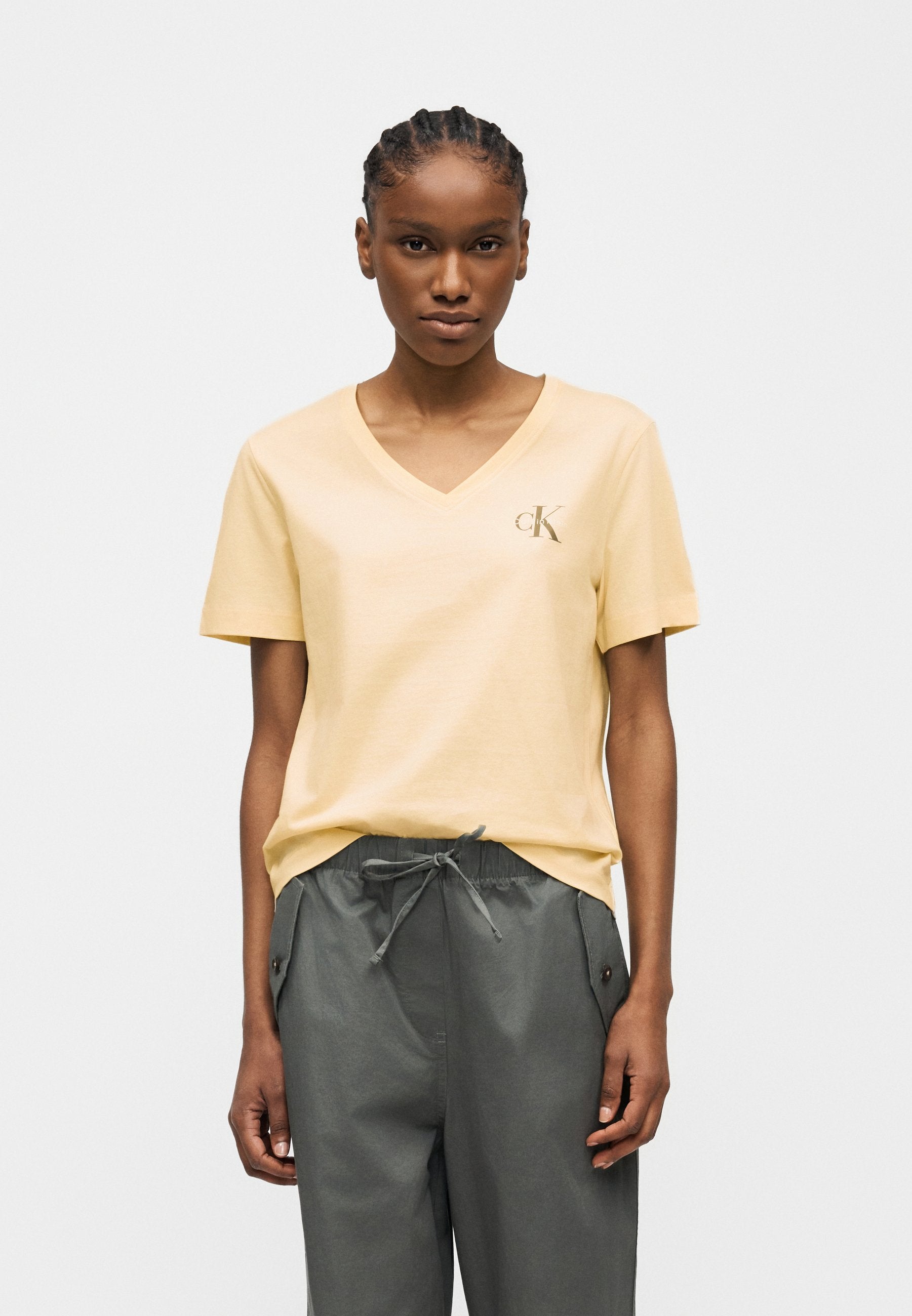 MONOLOGO TEE 2 PACK - Basic T-shirt - vanilla custard/white