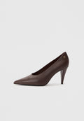LEATHER TH MONOGRAM HIGH HEELS - Classic heels - rich walnut
