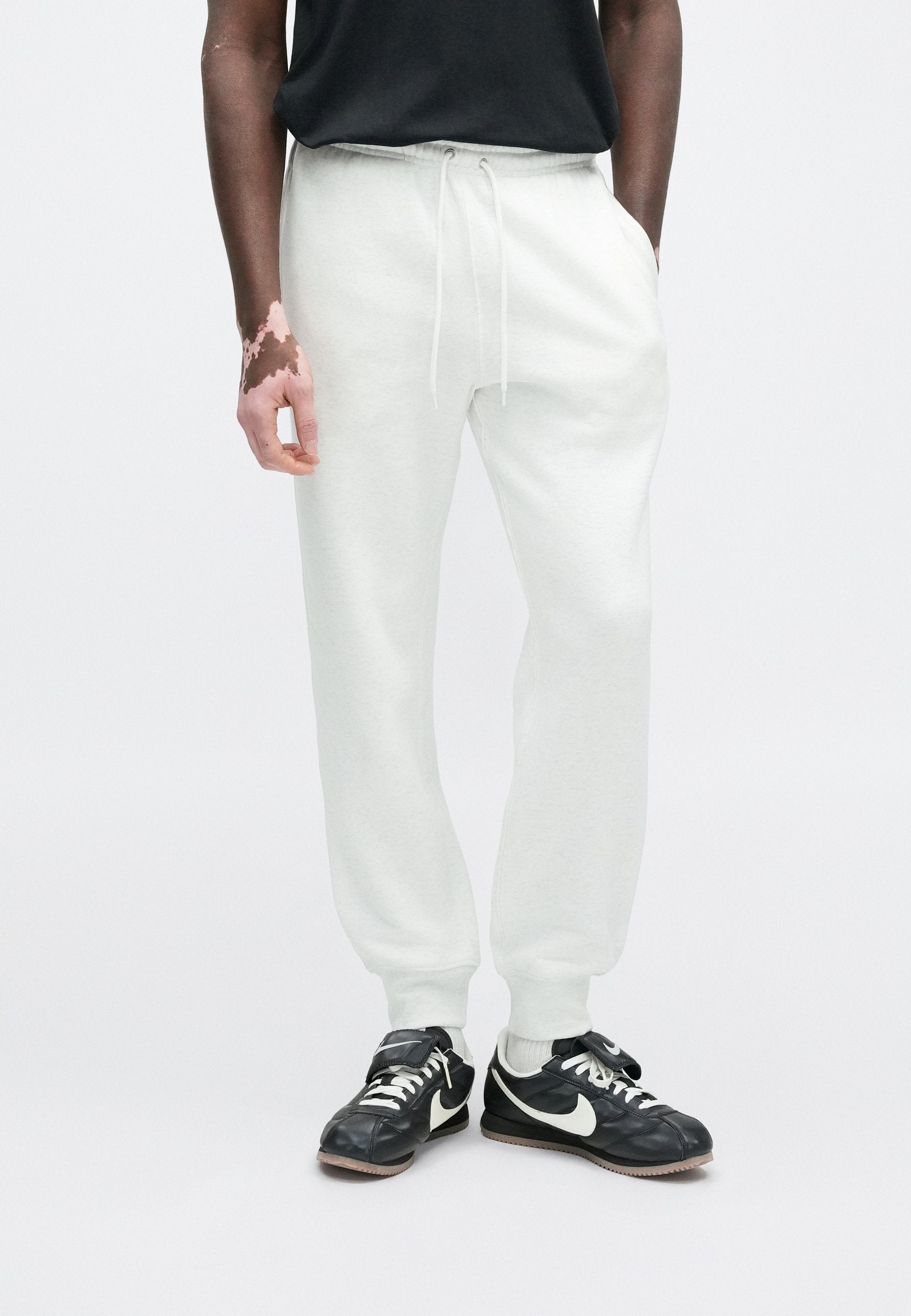 Tracksuit bottoms - birch heather/white