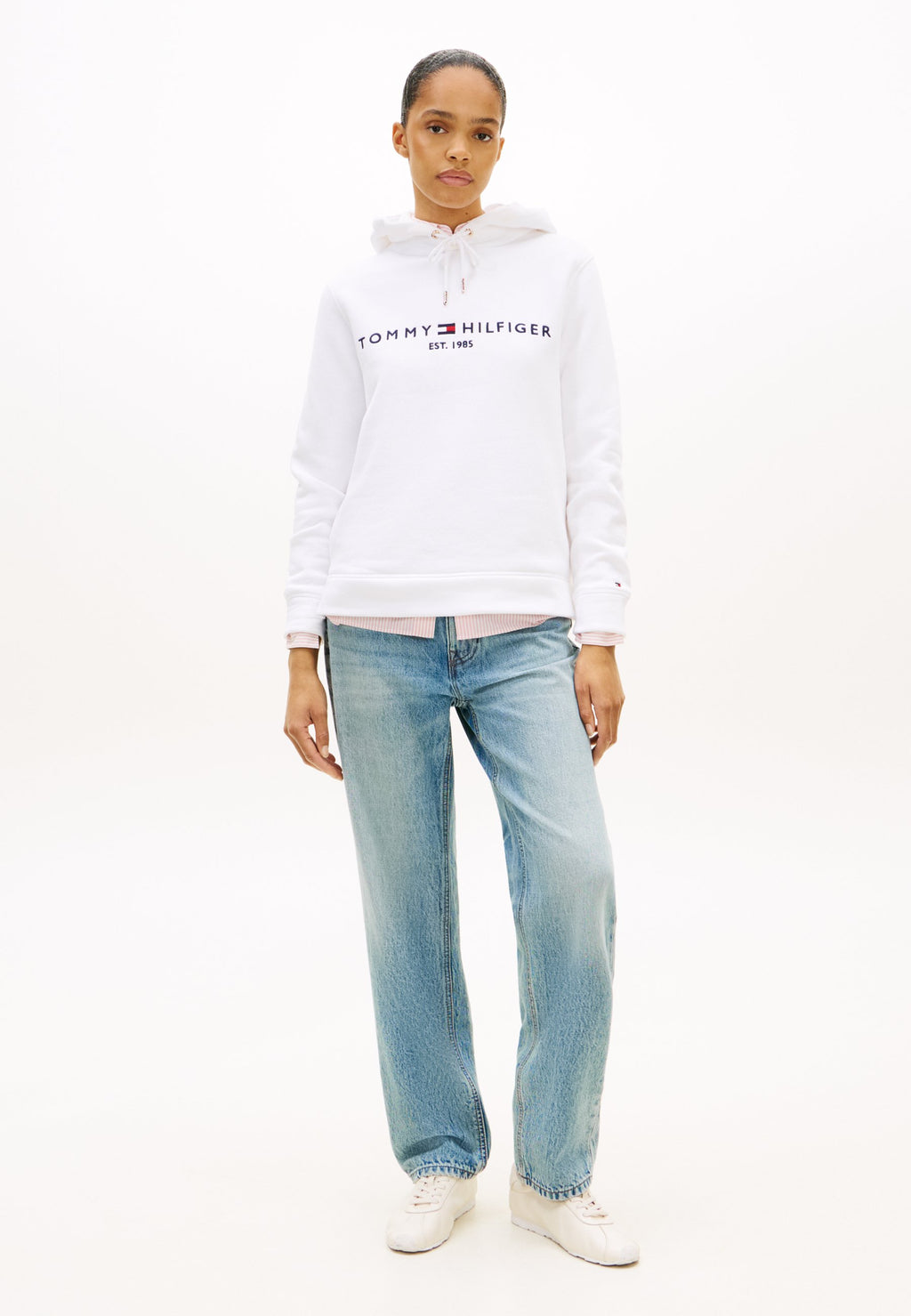 HILFIGER HOODIE  - Hoodie - white