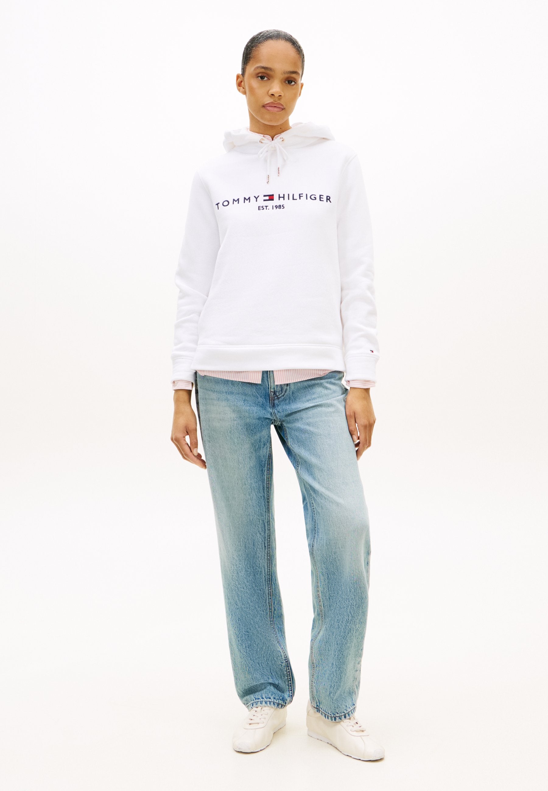HILFIGER HOODIE  - Hoodie - white