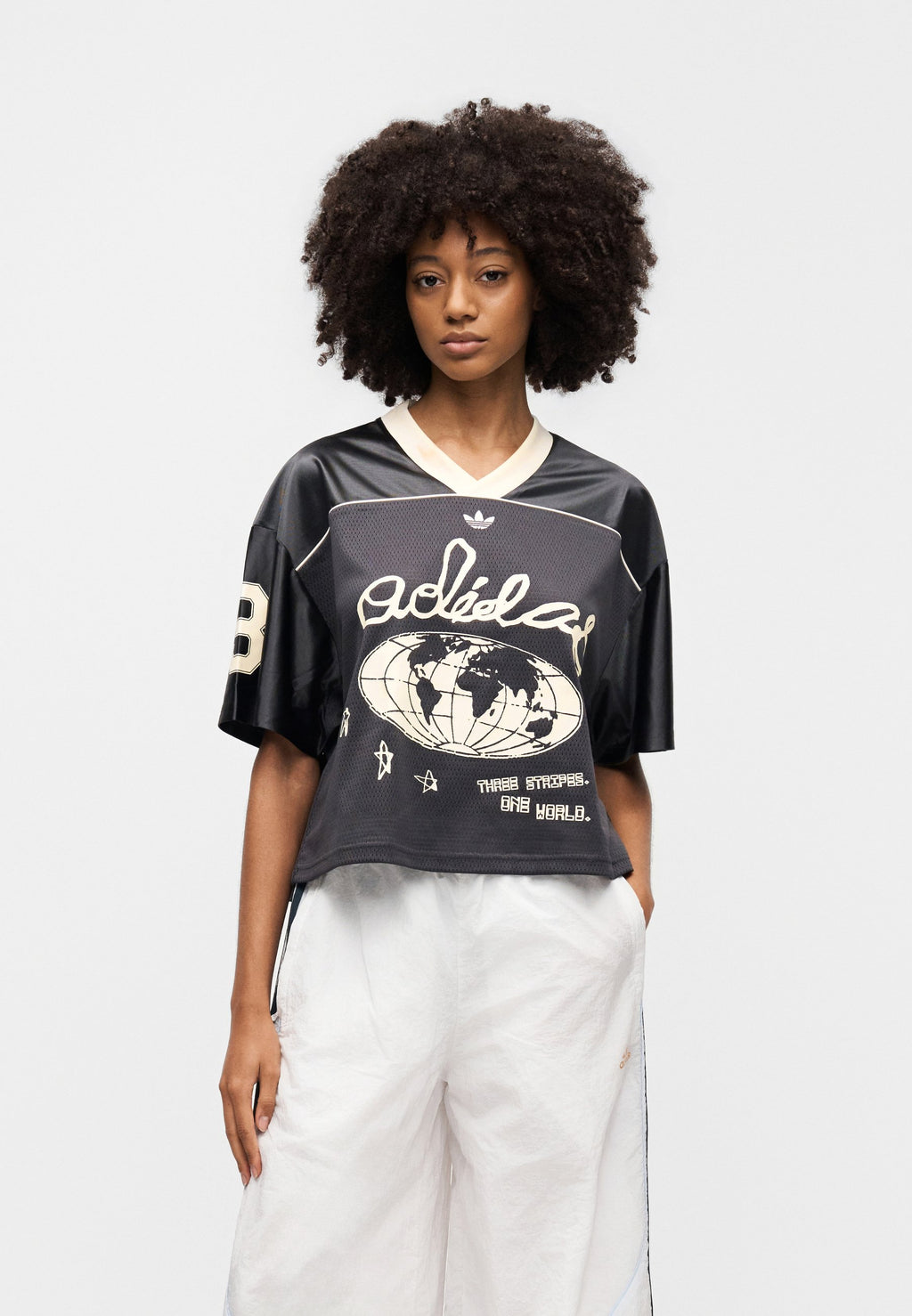 CROPPED - Print T-shirt - utility black
