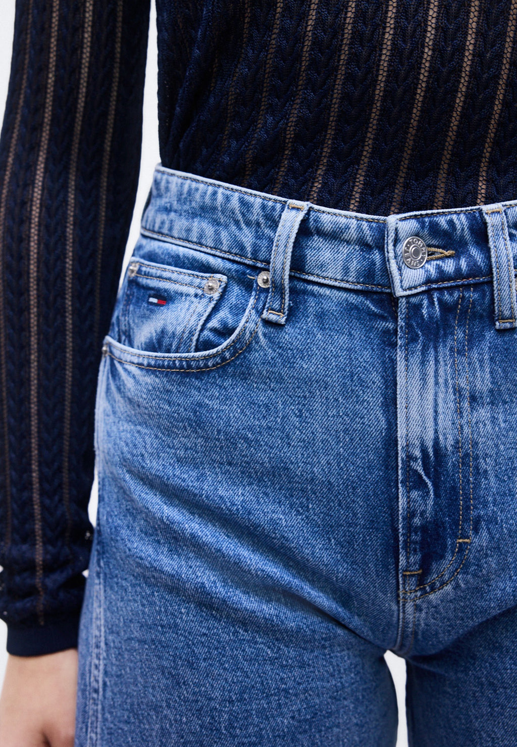 MID RISE TWIST SEAM BARREL LEG JEANS - Loose Jeans - denim medium