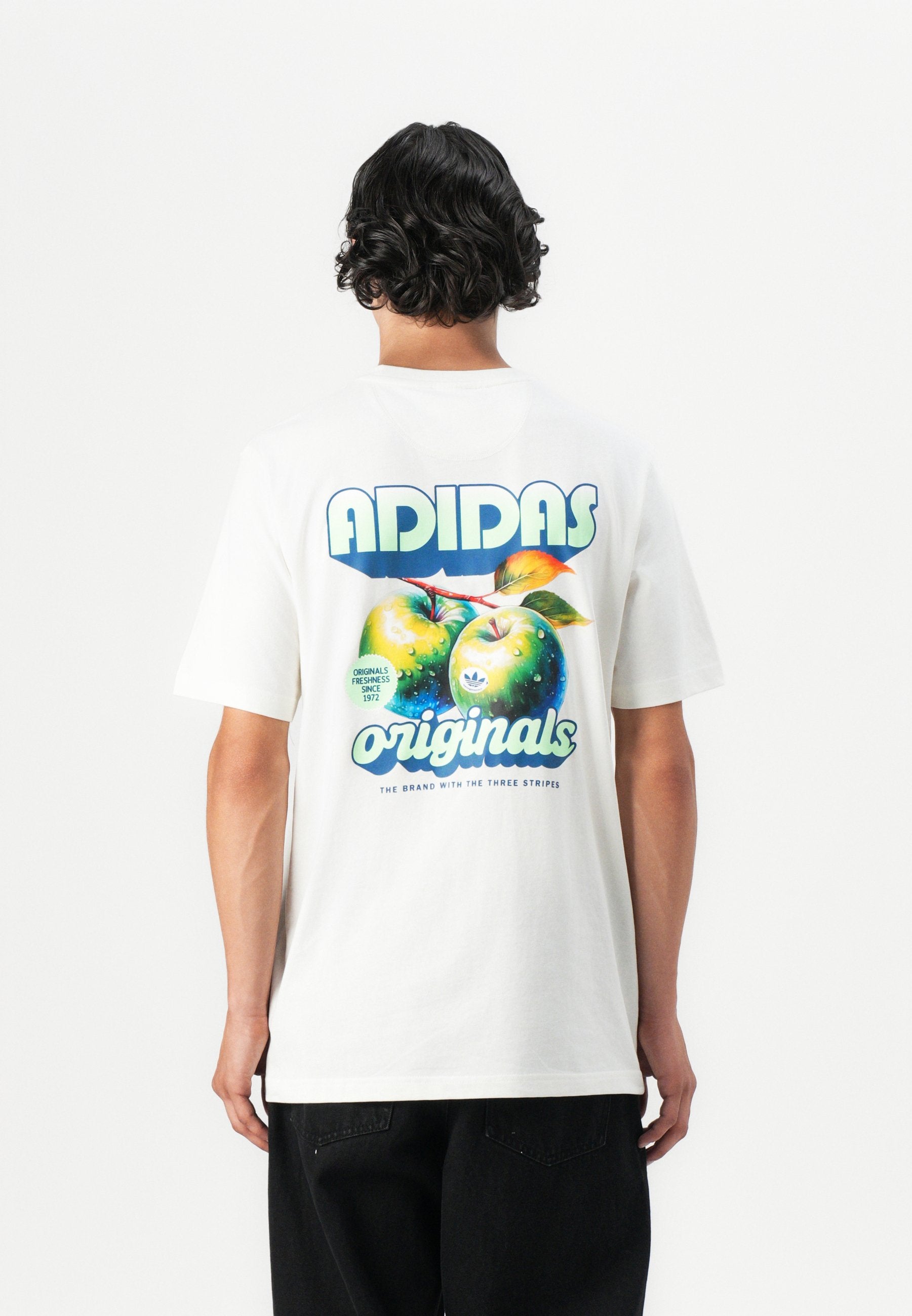 تي شيرت مطبوع RETRO APPLE TEE UNISEX - تي شيرت مطبوع - أبيض مائل