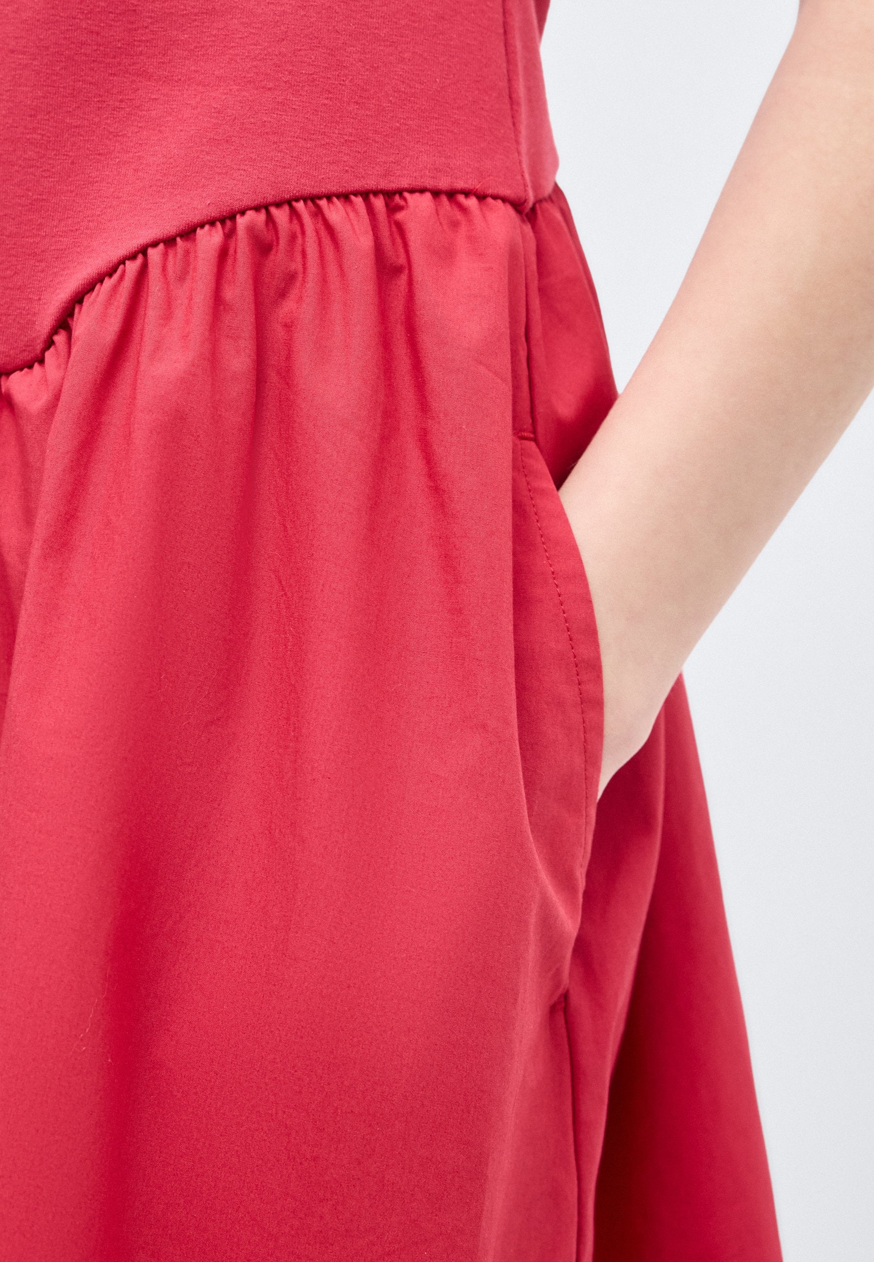 MIXED MEDIA DRESS - Jersey dress - chakra red
