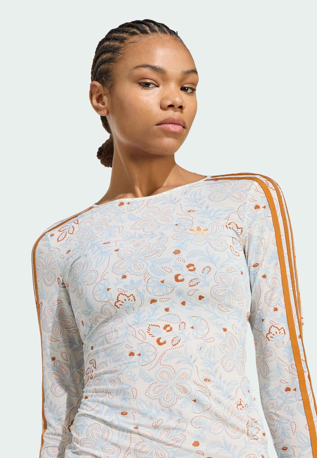 TOP À MANCHES LONGUES SUMMER GLOW MESH GRAPHICS - Haut à manches longues - blanc cassé/orange rouille