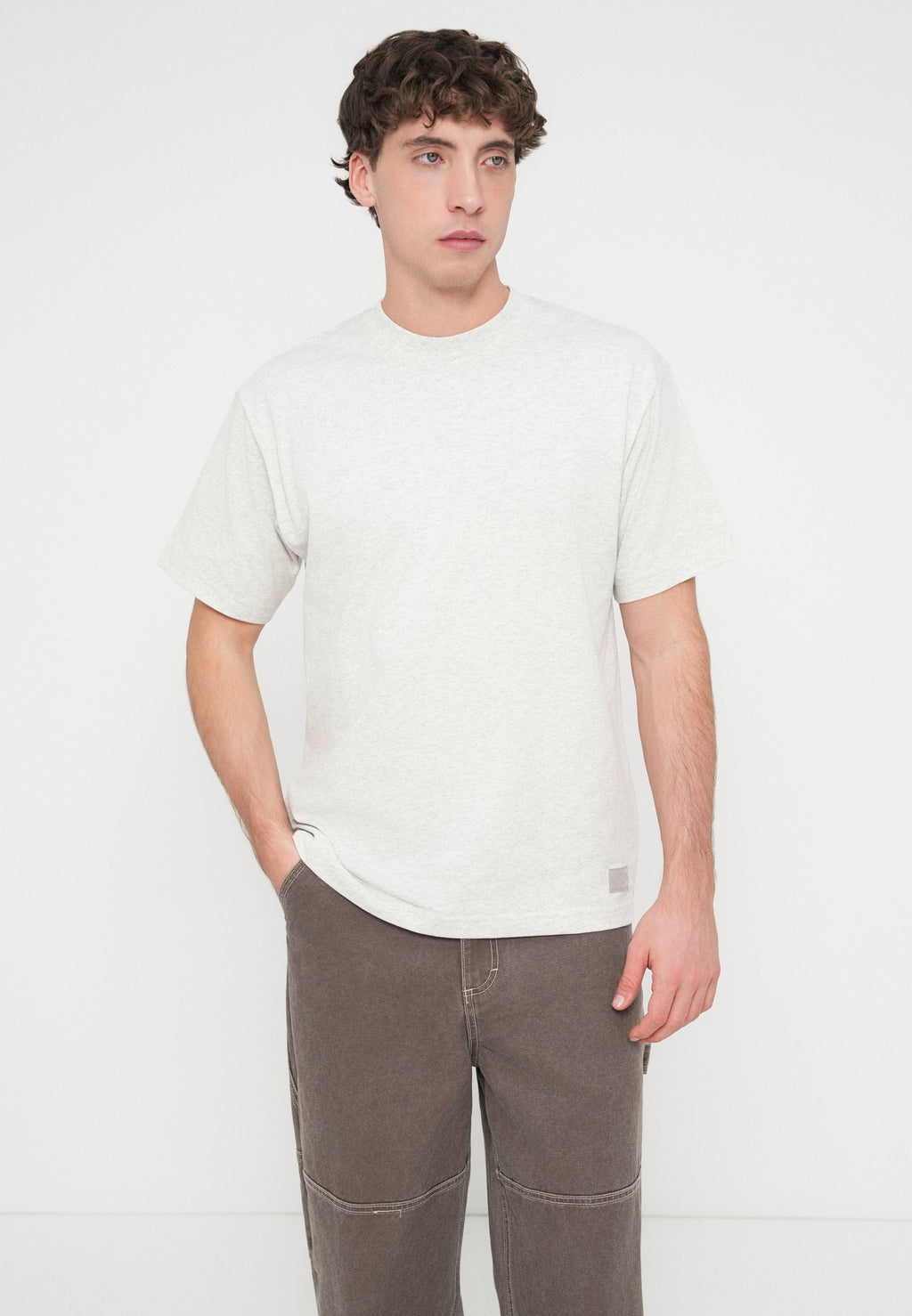 LX SS LOOSE FIT TSHIRT - Basic T-shirt - ash heather