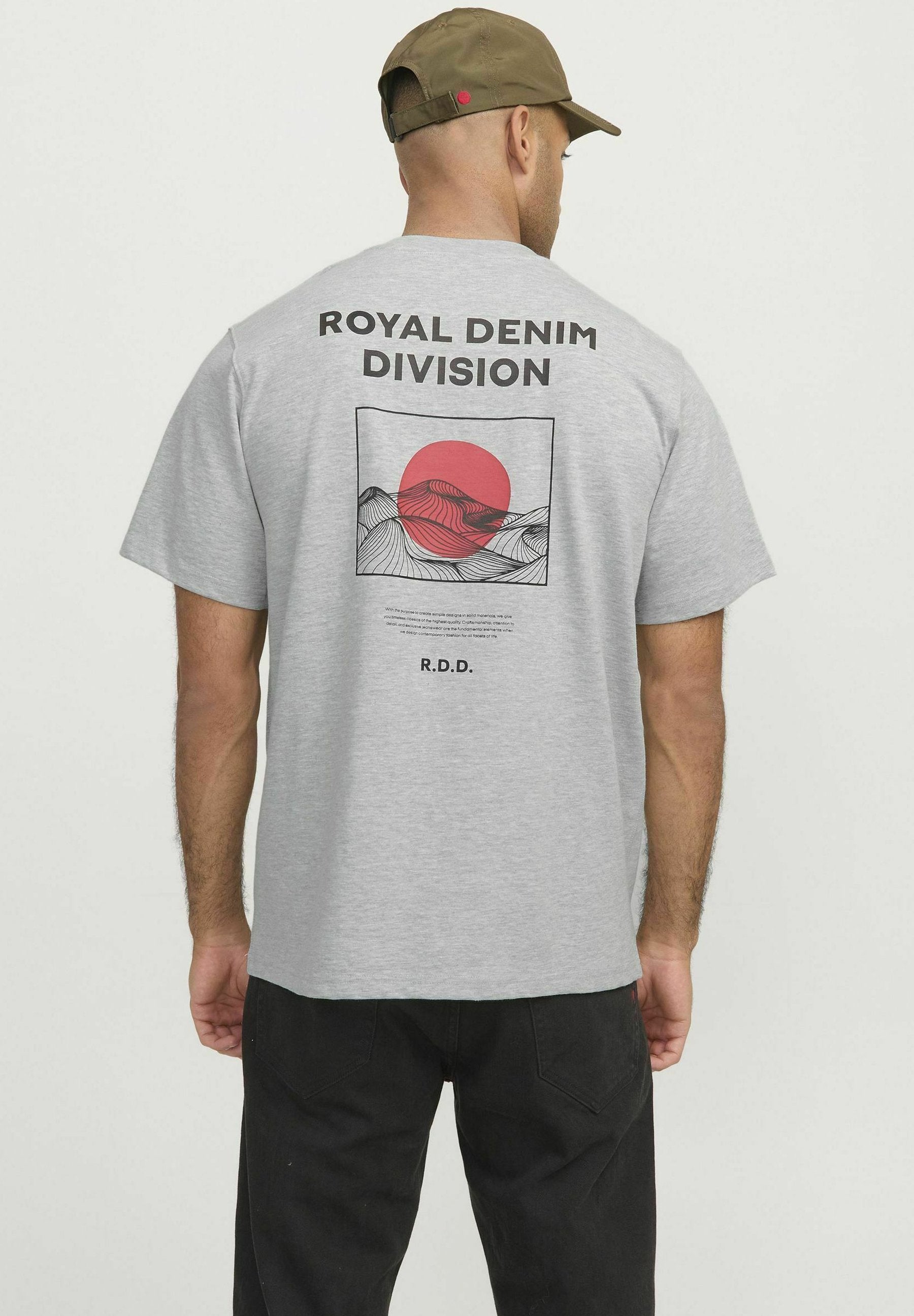 RUNDHALS  - Print T-shirt - light grey melange