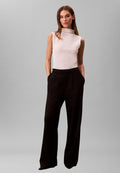 PONTE WIDE LEG PANT - Trousers - black