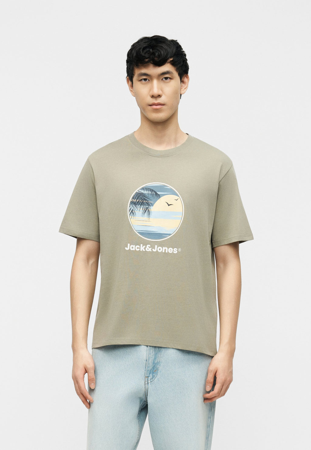 JJPERRY CREW NECK 5 PACK - Print T-shirt - atlantic deep/bright white/celestial blue/navy blazer/vetiver