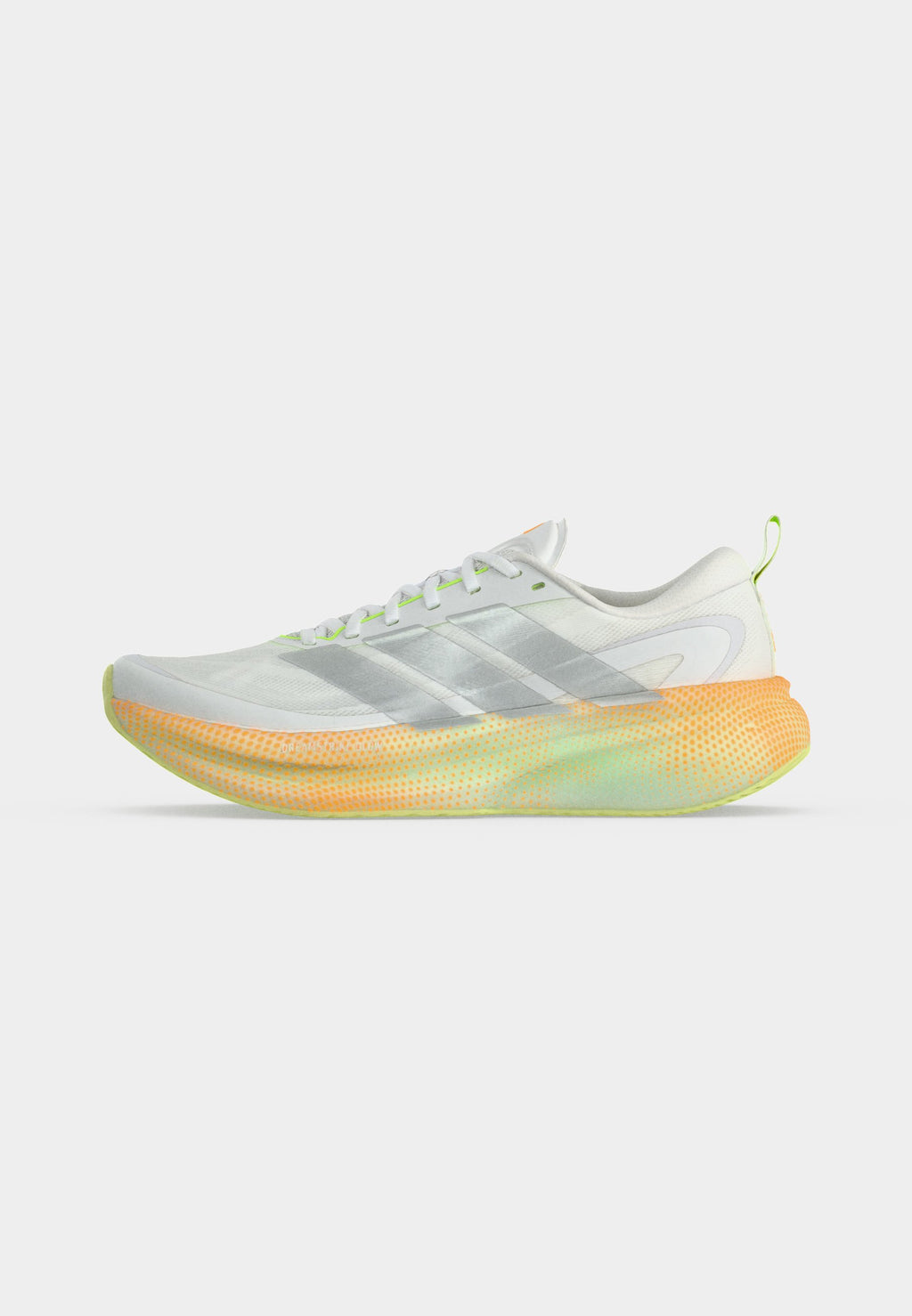 SUPERNOVA GLIDE M - Road running shoes - footwear white/matte silver-coloured/signal green