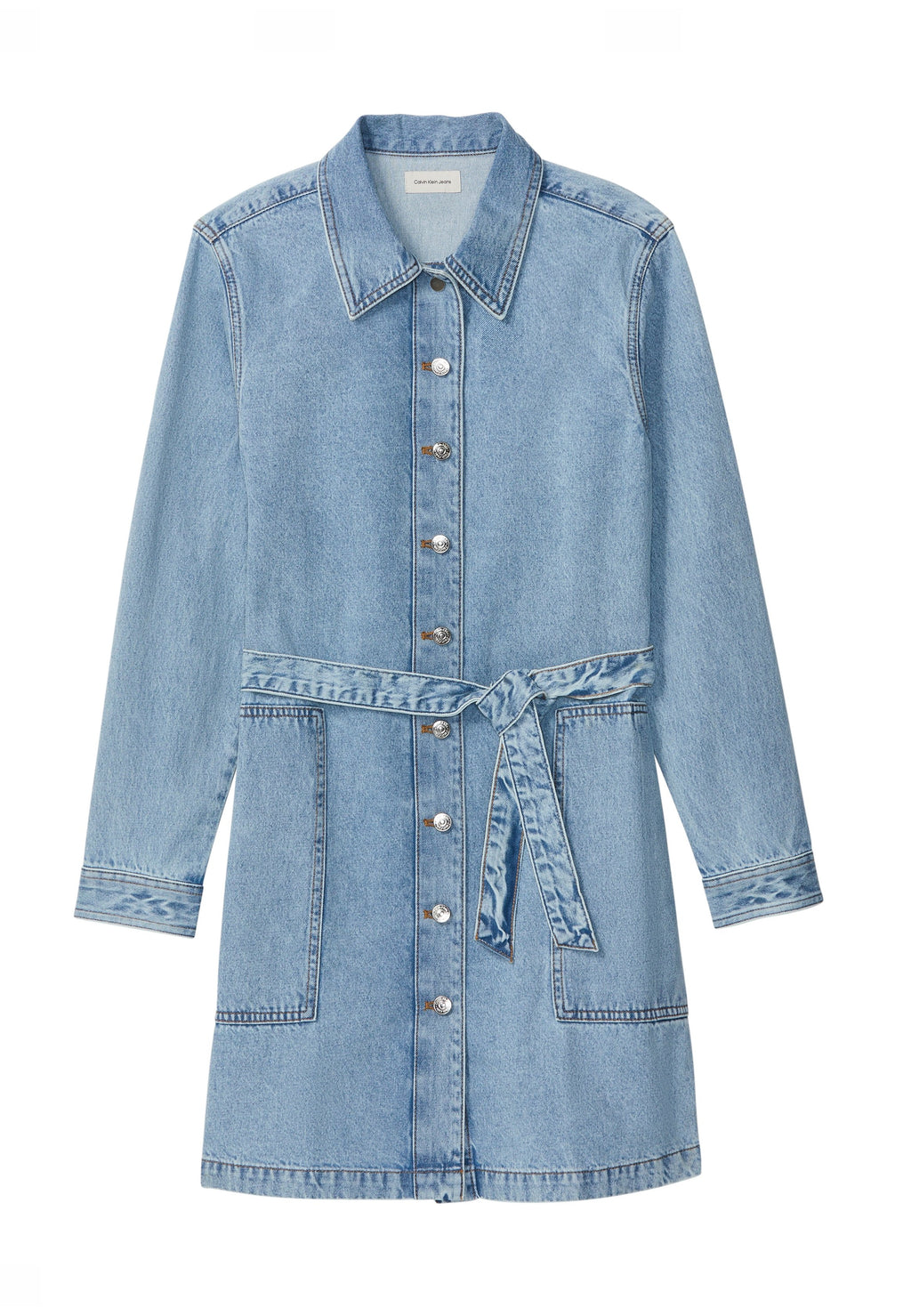 BELTED MINI DRESS - Denim dress - coastal light