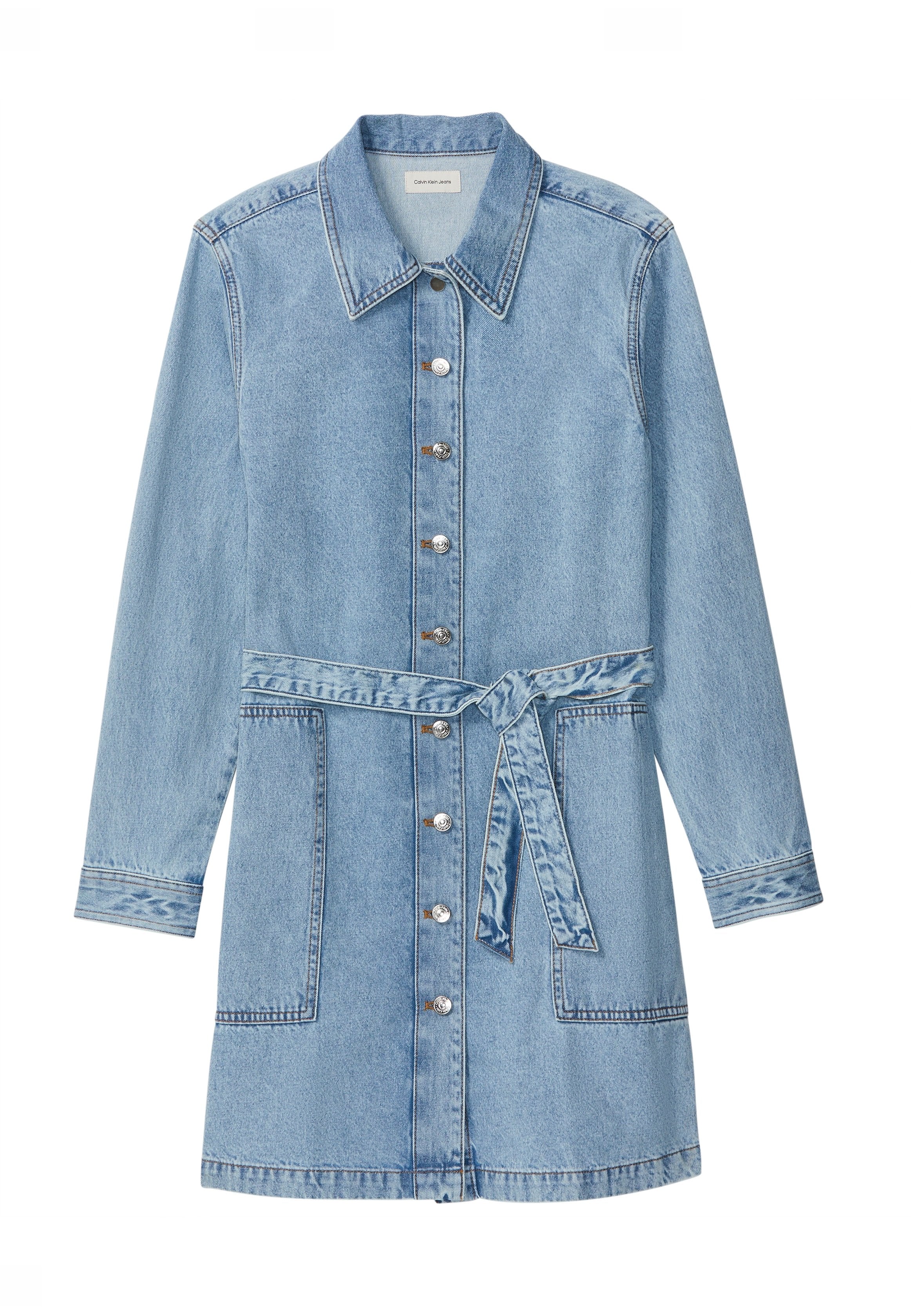 BELTED MINI DRESS - Denim dress - coastal light