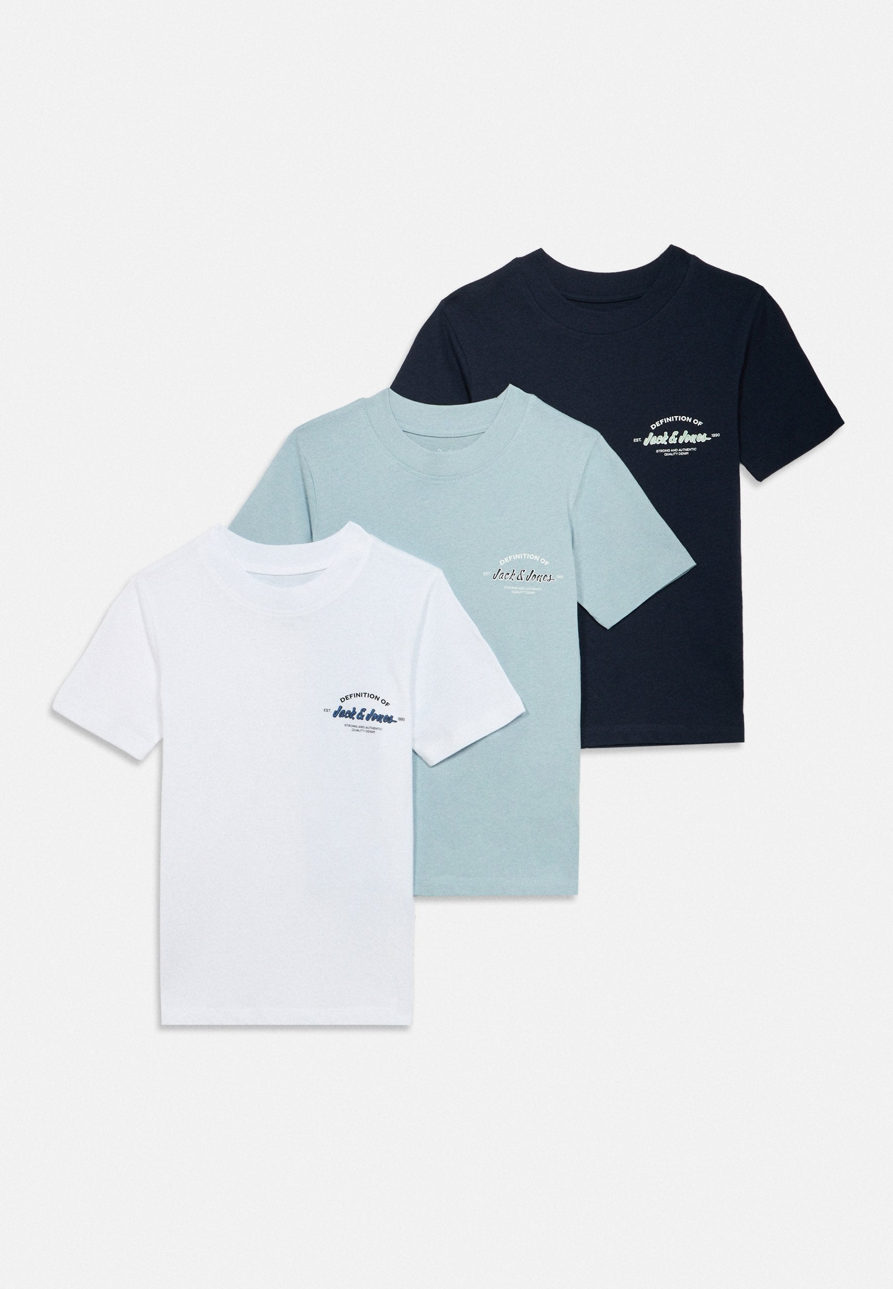 JJBRANDON TEE CREW NECK 3 PACK - Basic T-shirt - bright white/celestial blue/navy blazer