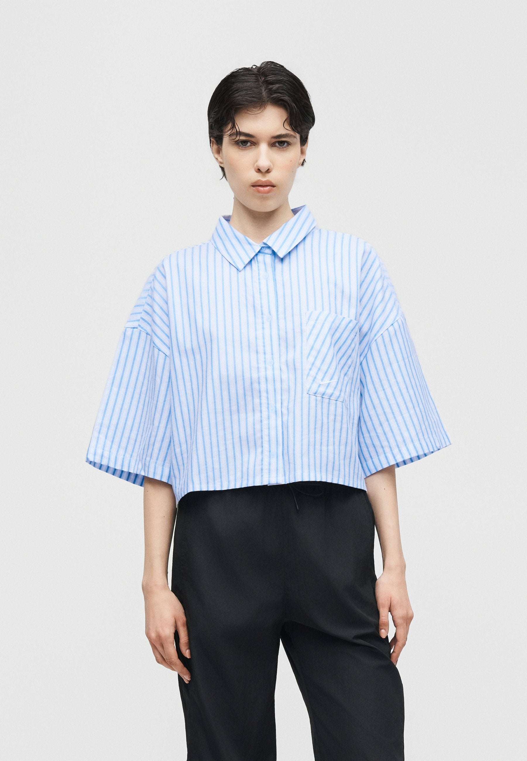 Button-down blouse - light blue