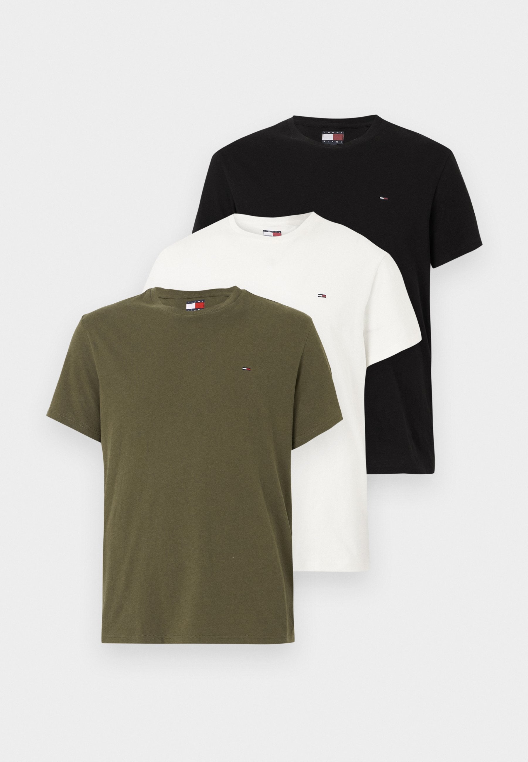TEE AJUSTÉ - T-shirt basique - noir/vert forêt/écru