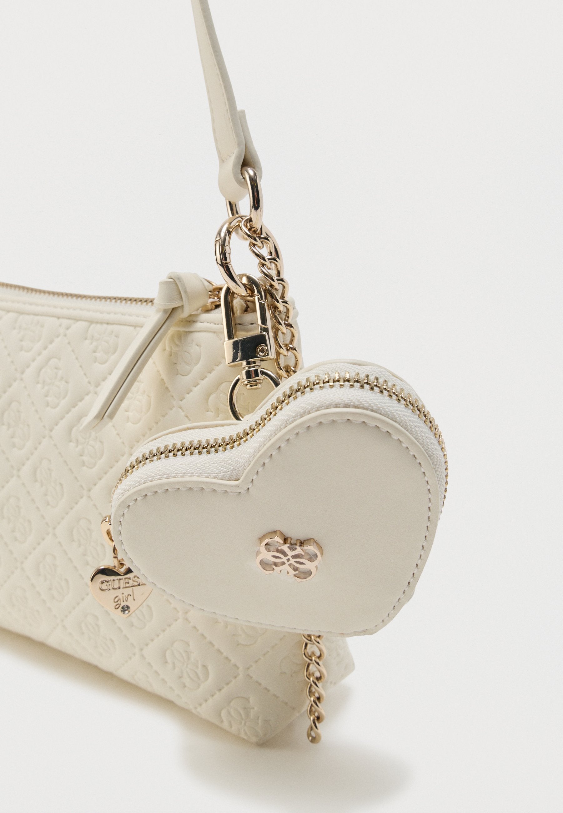 DEBOSSED MINI CROSSBODY UNISEX - Handbag - cream white