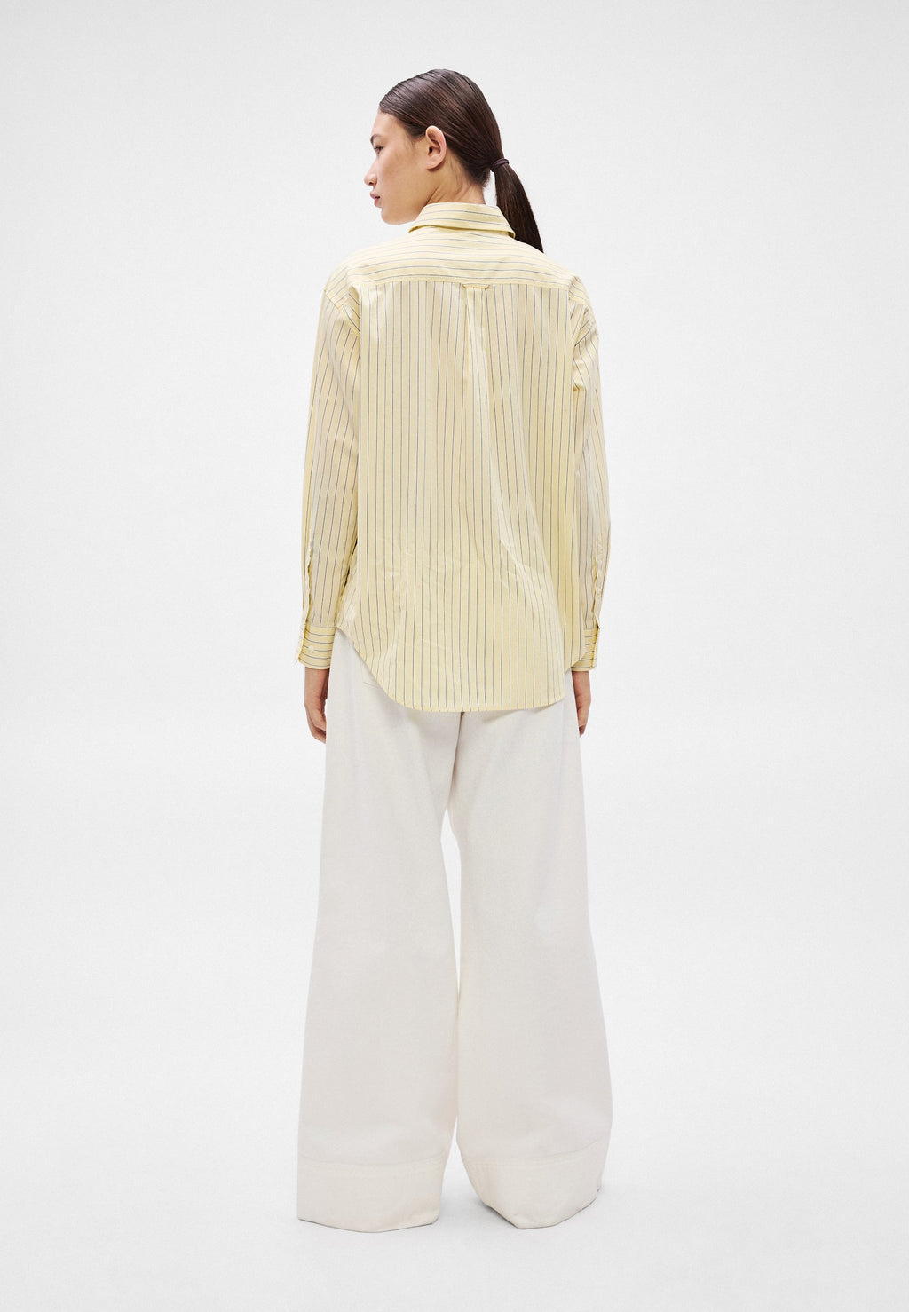 CLASSIC STRIPE SHIRT - Button-down blouse - vanilla yellow