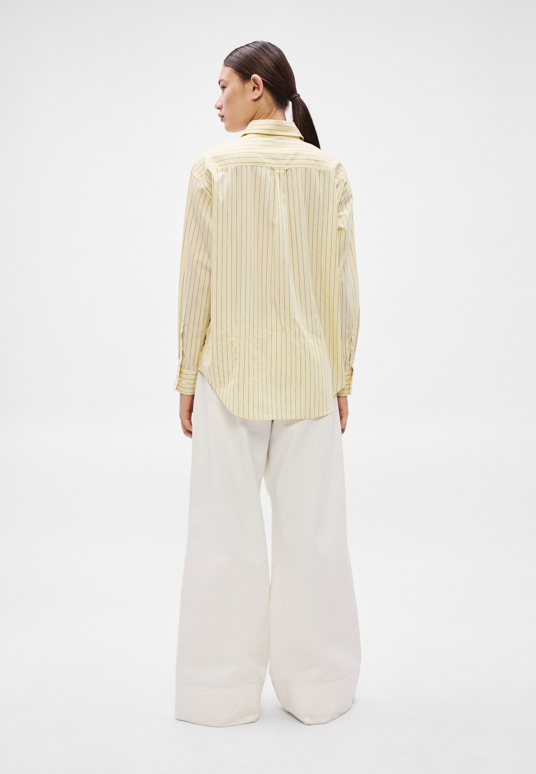 CLASSIC STRIPE SHIRT - Button-down blouse - vanilla yellow