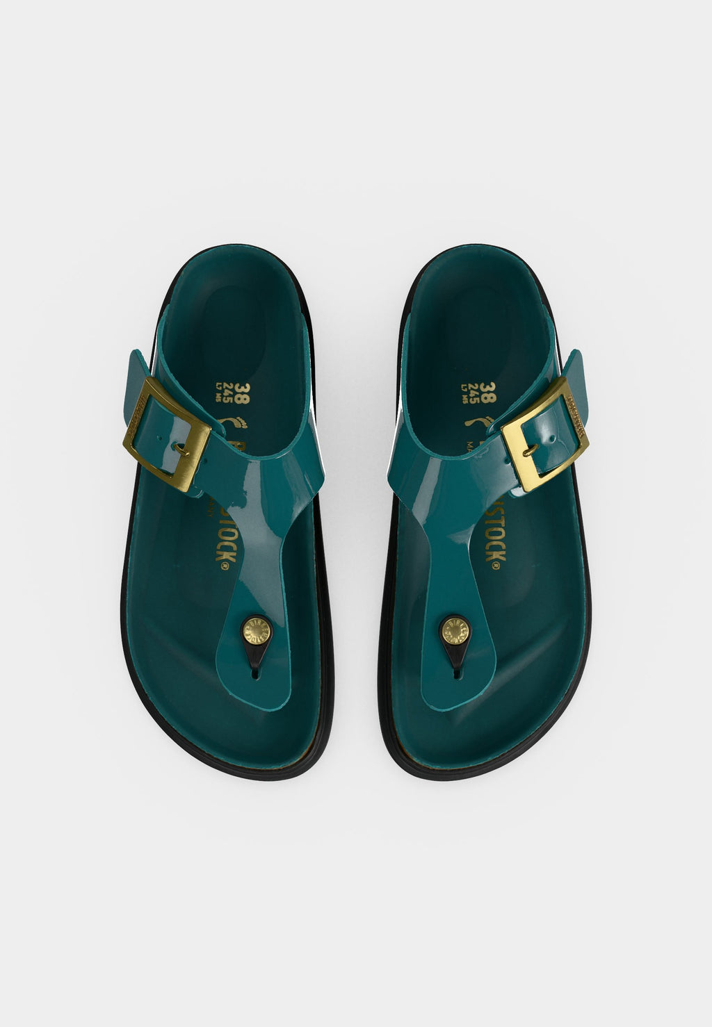 GIZEH LENA HEX CUPSOLES NARROW - Sandales à entre-doigts - bleu sarcelle foncé