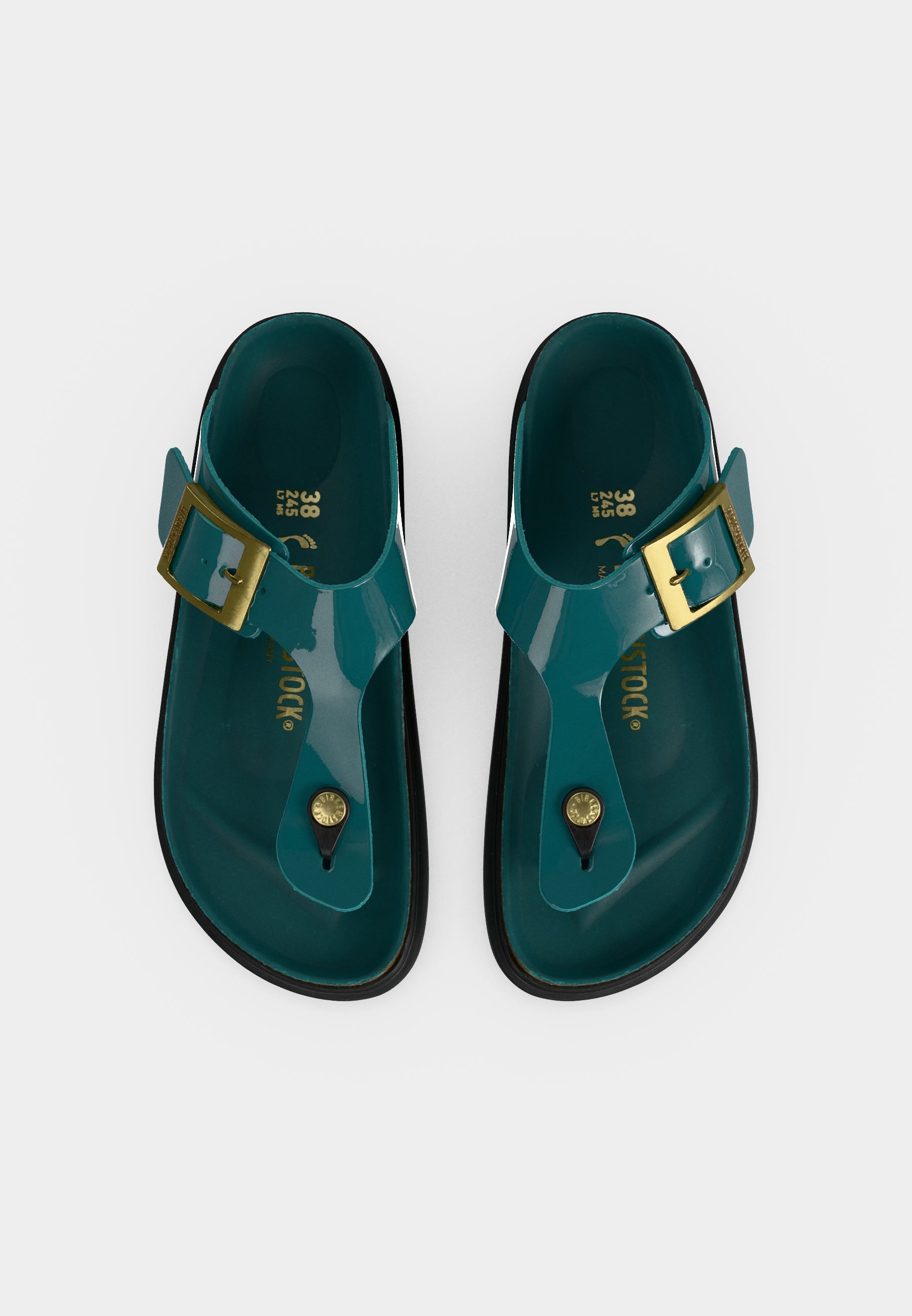 GIZEH LENA HEX CUPSOLES NARROW - Sandales à entre-doigts - bleu sarcelle foncé