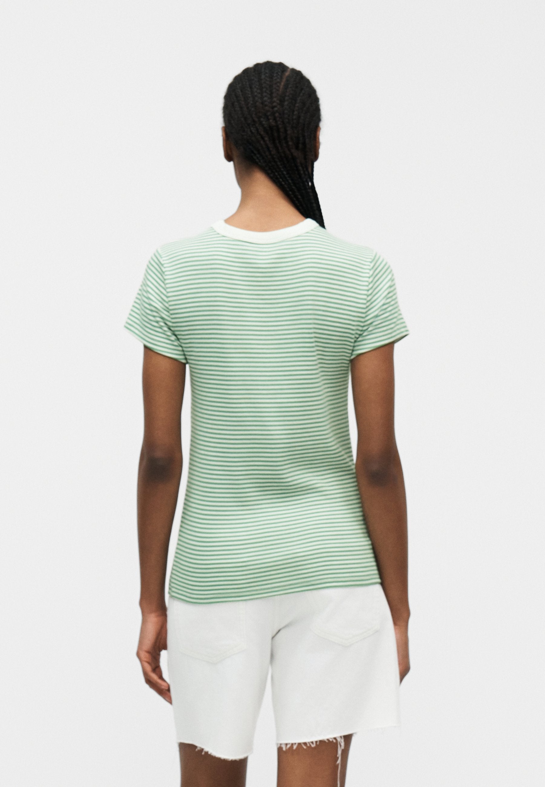 CREW - Print T-shirt - green/white
