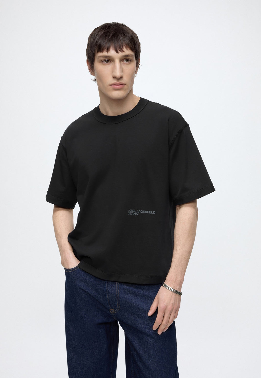 INSIDE OUT BOXY  - Basic T-shirt - black