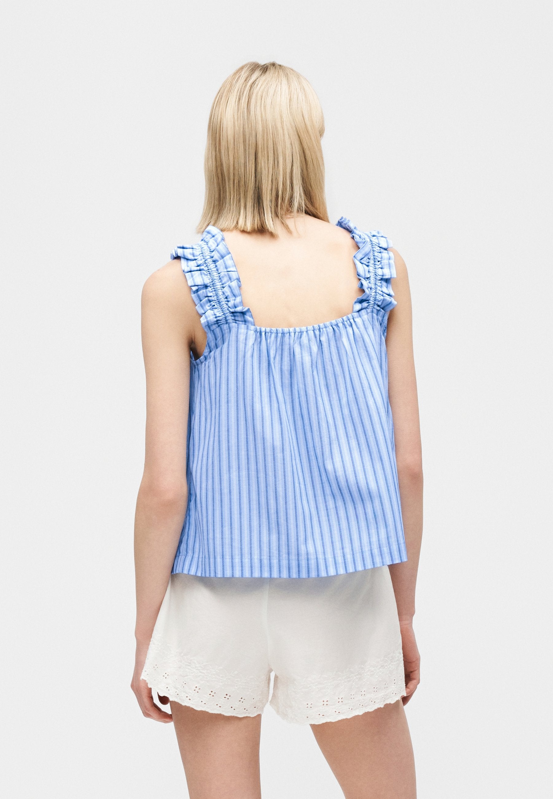 FASHION RUFFLE TANK - Pyjama top - blue