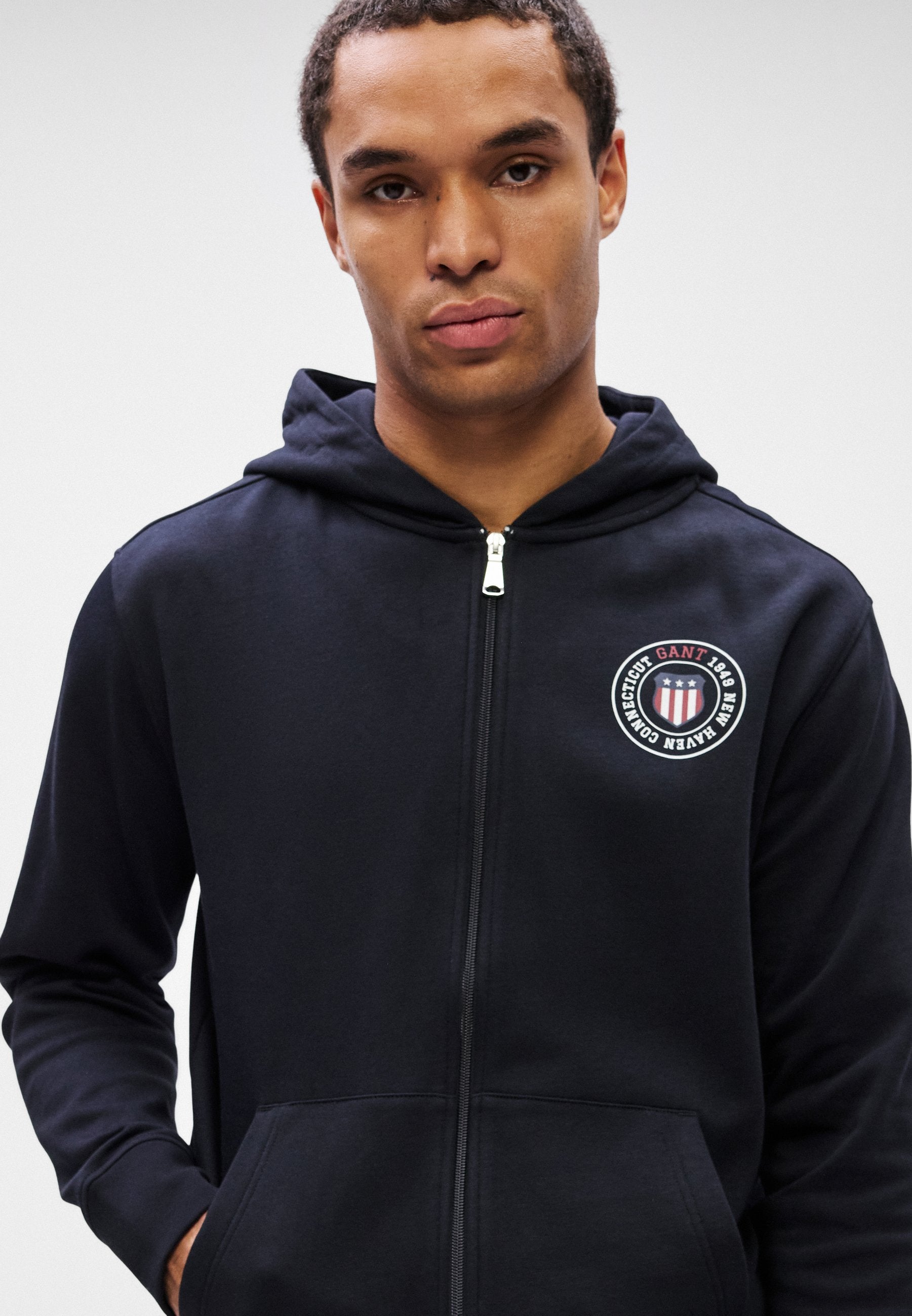GRAPHIC FULL ZIP HOODIE - Zip-up sweatshirt - black