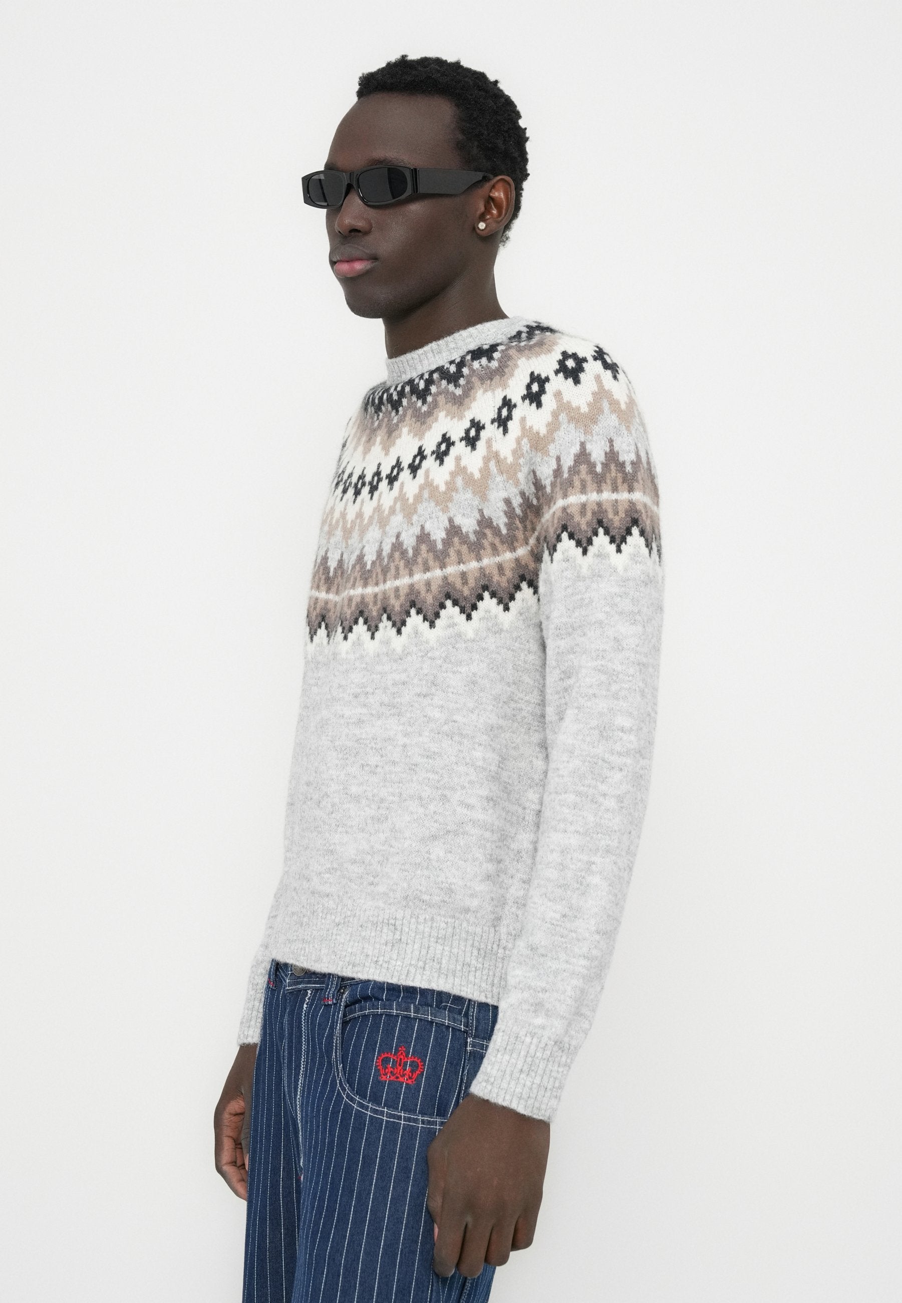 YOKE CREW NECK - Jumper - graystone