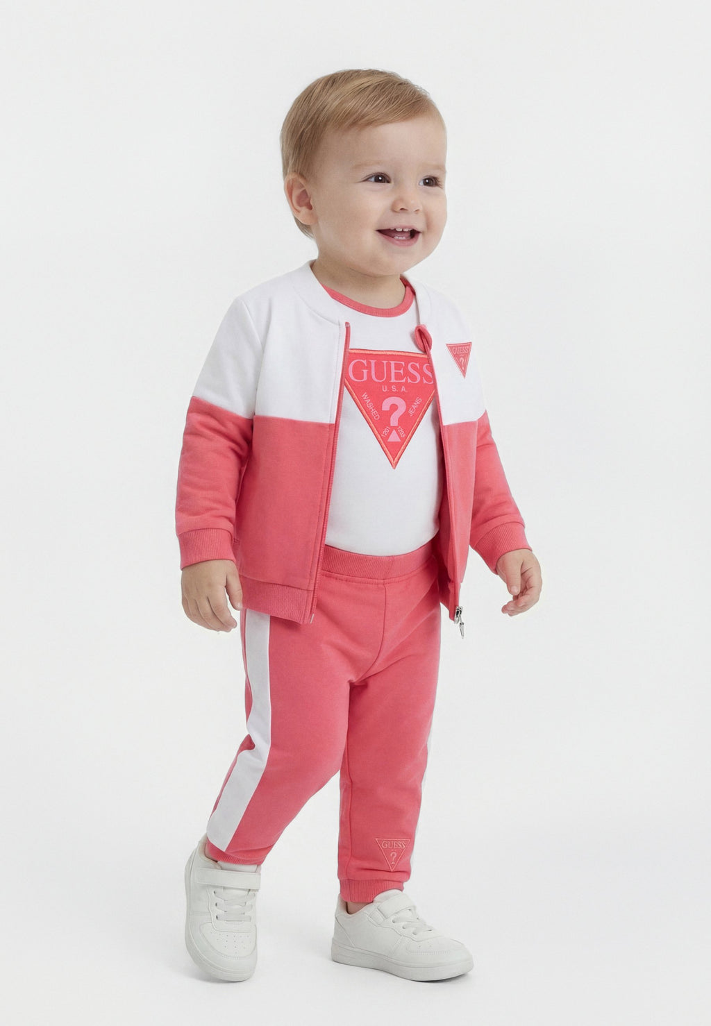 ENSEMBLE BÉBÉ ZIPPÉ ACTIF UNISEXE - Cadeaux de naissance - rose juteux