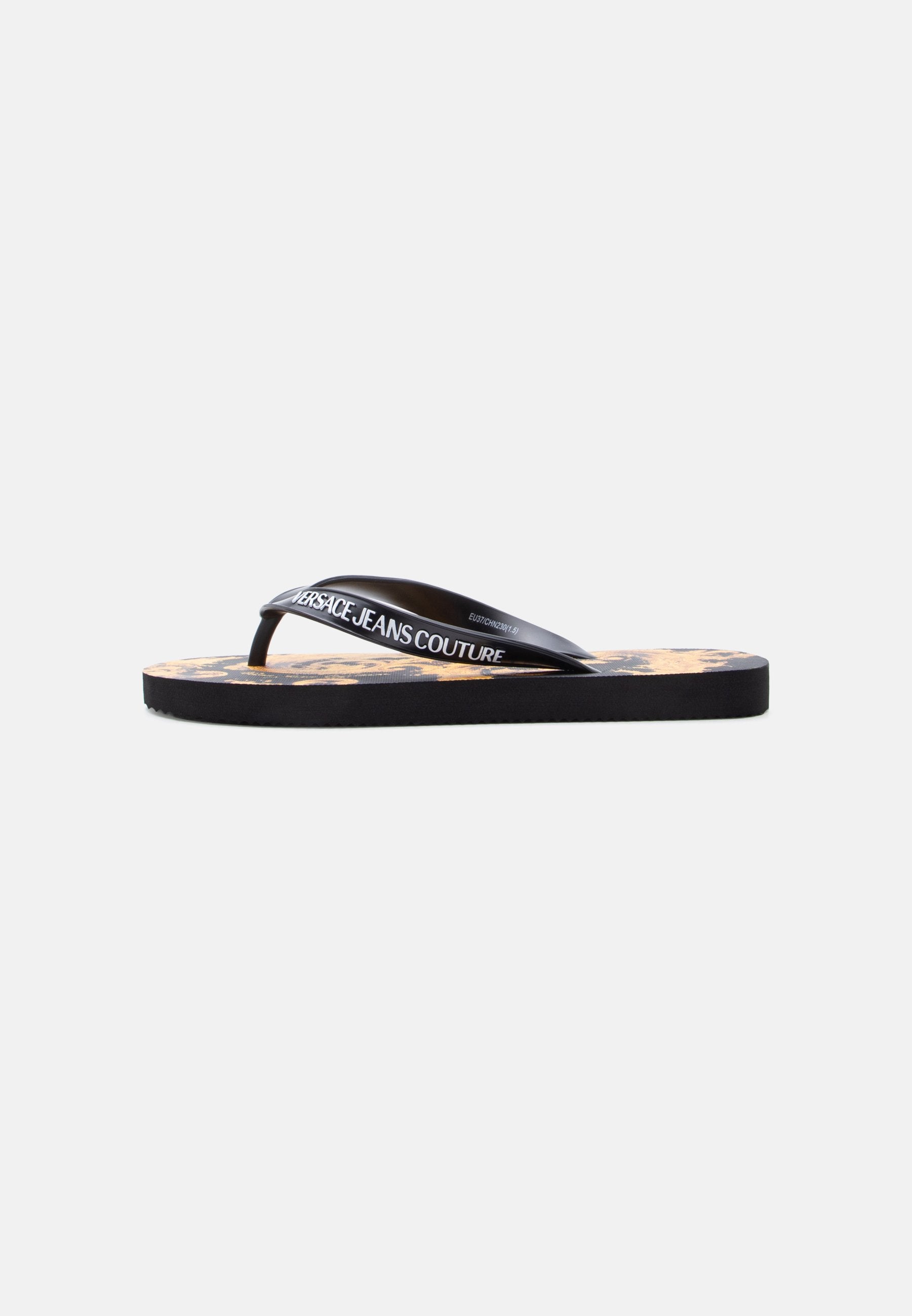 FONDO - T-bar sandals - black/gold-coloured
