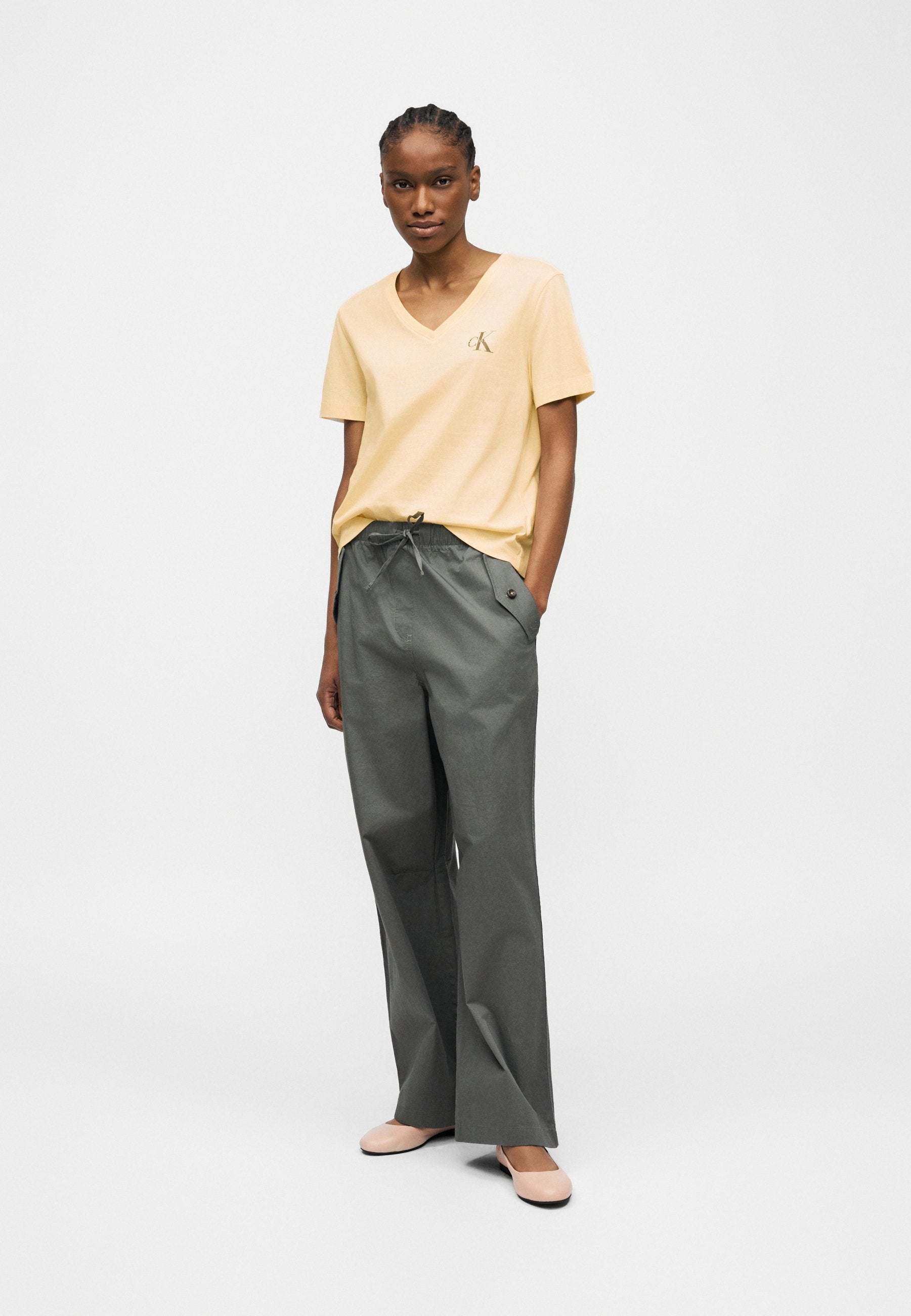 MONOLOGO TEE 2 PACK - Basic T-shirt - vanilla custard/white