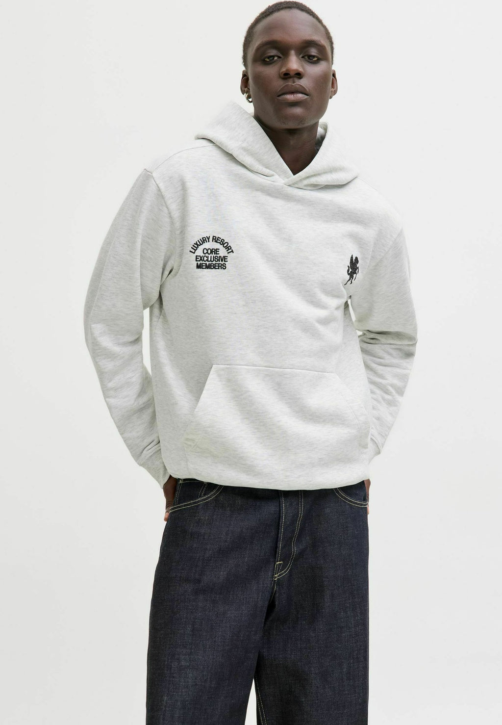 Hoodie - white melange