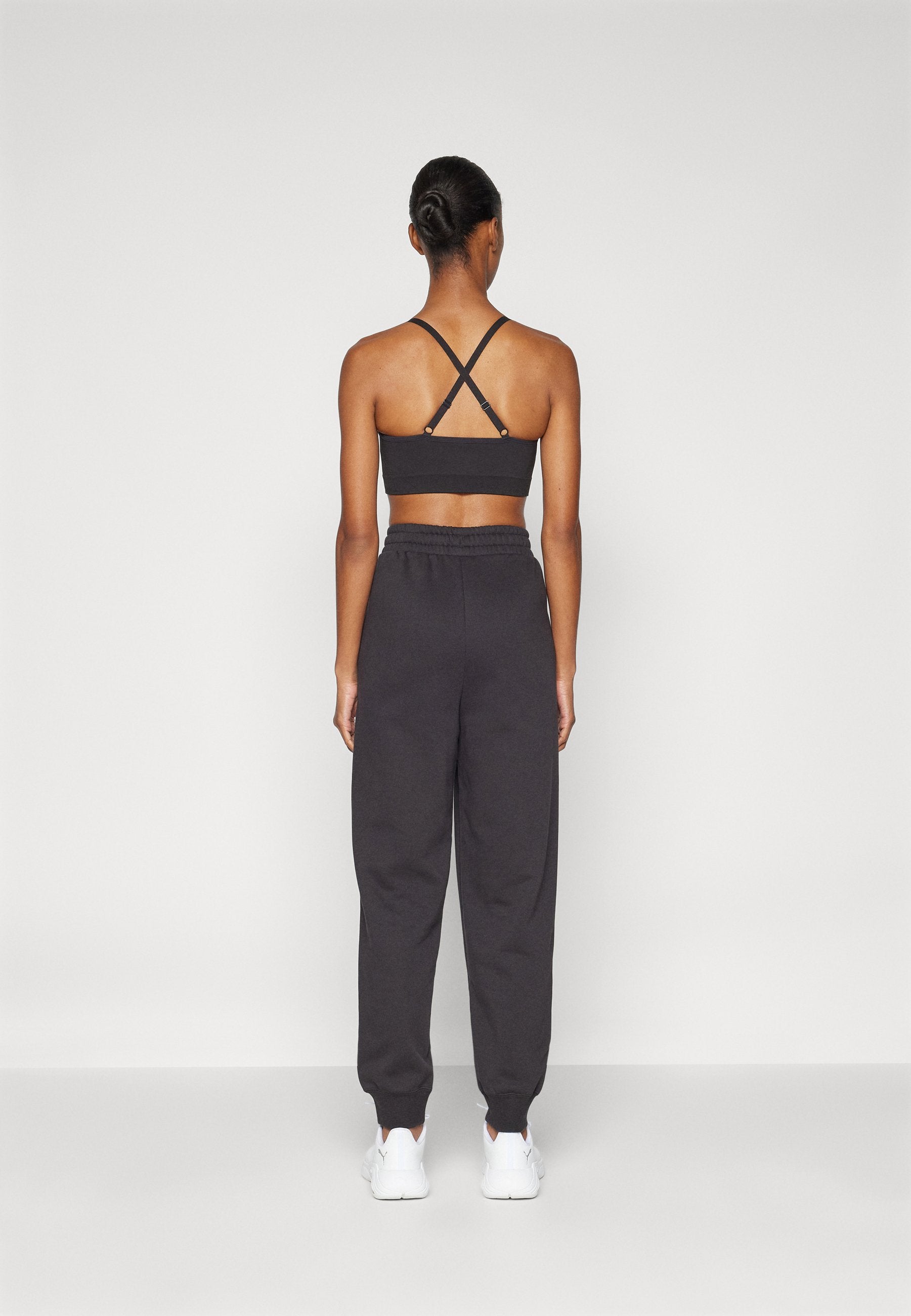 SMALL LOGO COMFORT HIGH-WAIST SWEATPANTS  - Tracksuit bottoms - black