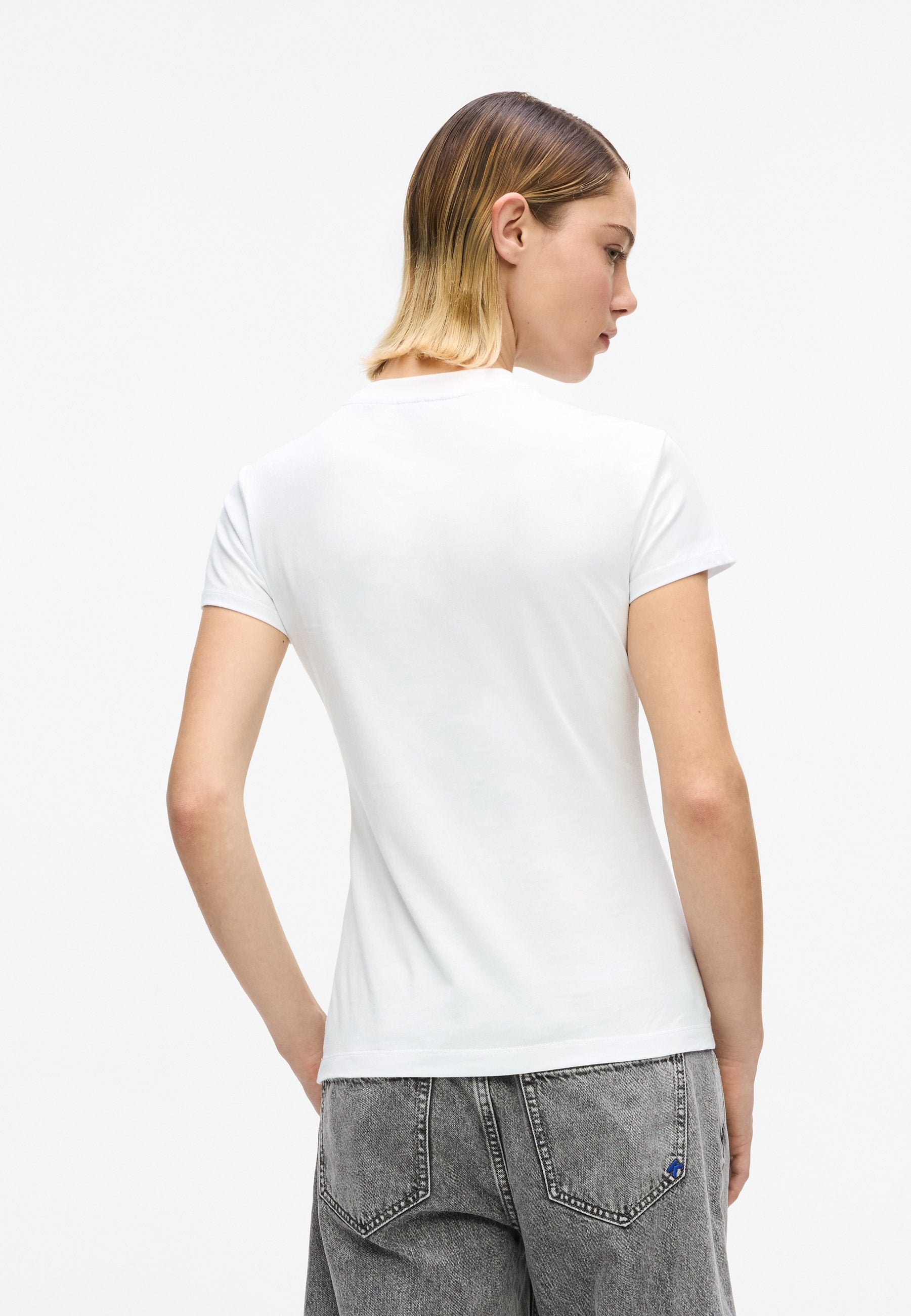 SLIM K LOGO - Print T-shirt - white