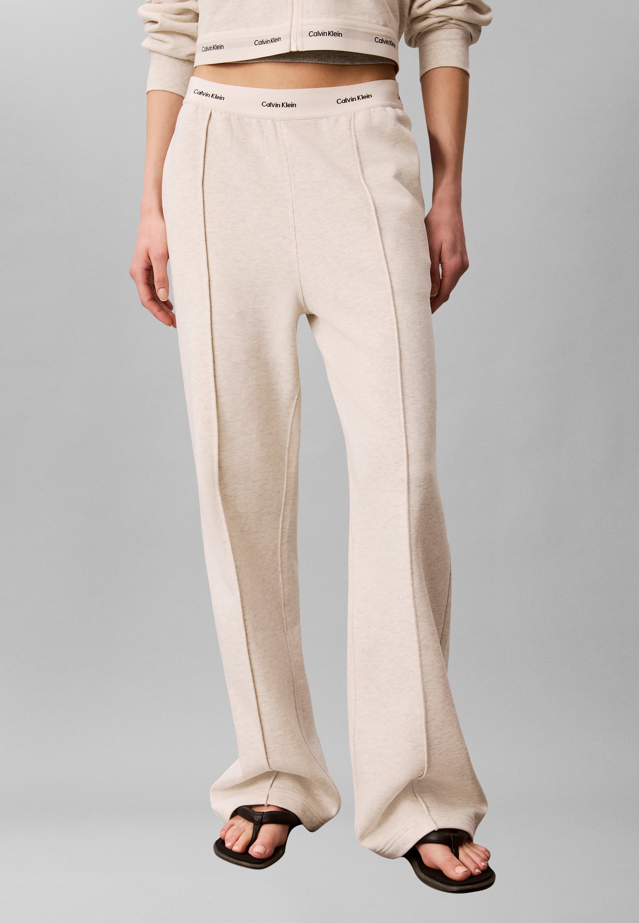 LOGO WAISTBAND TRACK PANT - Tracksuit bottoms - vanilla heather