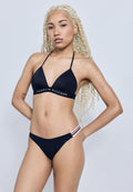 GLOBAL STRIPE HIGH-CUT CHEEKY BIKINI BOTTOMS - Bikini bottoms - dark night navy