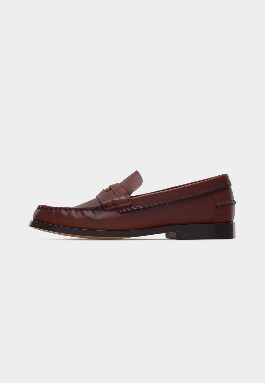 LEATHER PENNY LOAFERS - Slip-ons - cherry chestnut